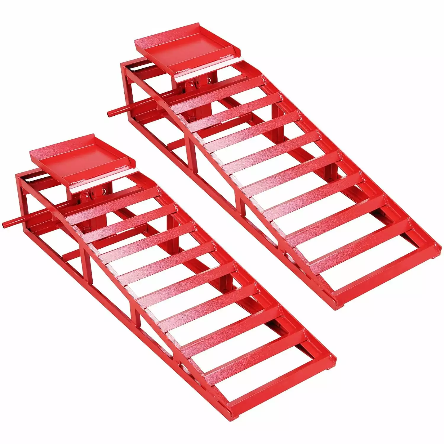 EastVita 2 Pack Hydraulic Car Ramps - 4410lbs/2T Capacity Low Profile Car Lift Service Ramps for Automotive Truck Trailer Garage Auto Car Repair Frame.Red