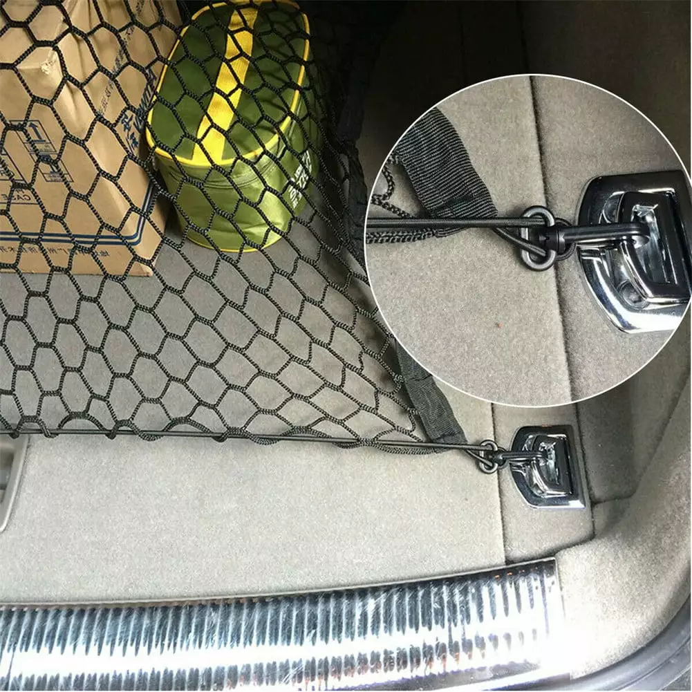 Tebru Car Cargo Net.Cargo Net.Universal Car Rear Trunk Double Layer Cargo Net Mesh Storage Pocket Organizer