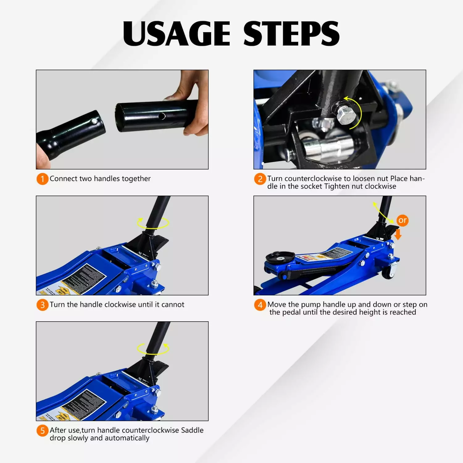 Enhanced Stability and Durability XNGGNG Heavy Duty 3T Horizontal Double Pump Floor Jack with Foot Model for Superior Performance and Sturdy Construction