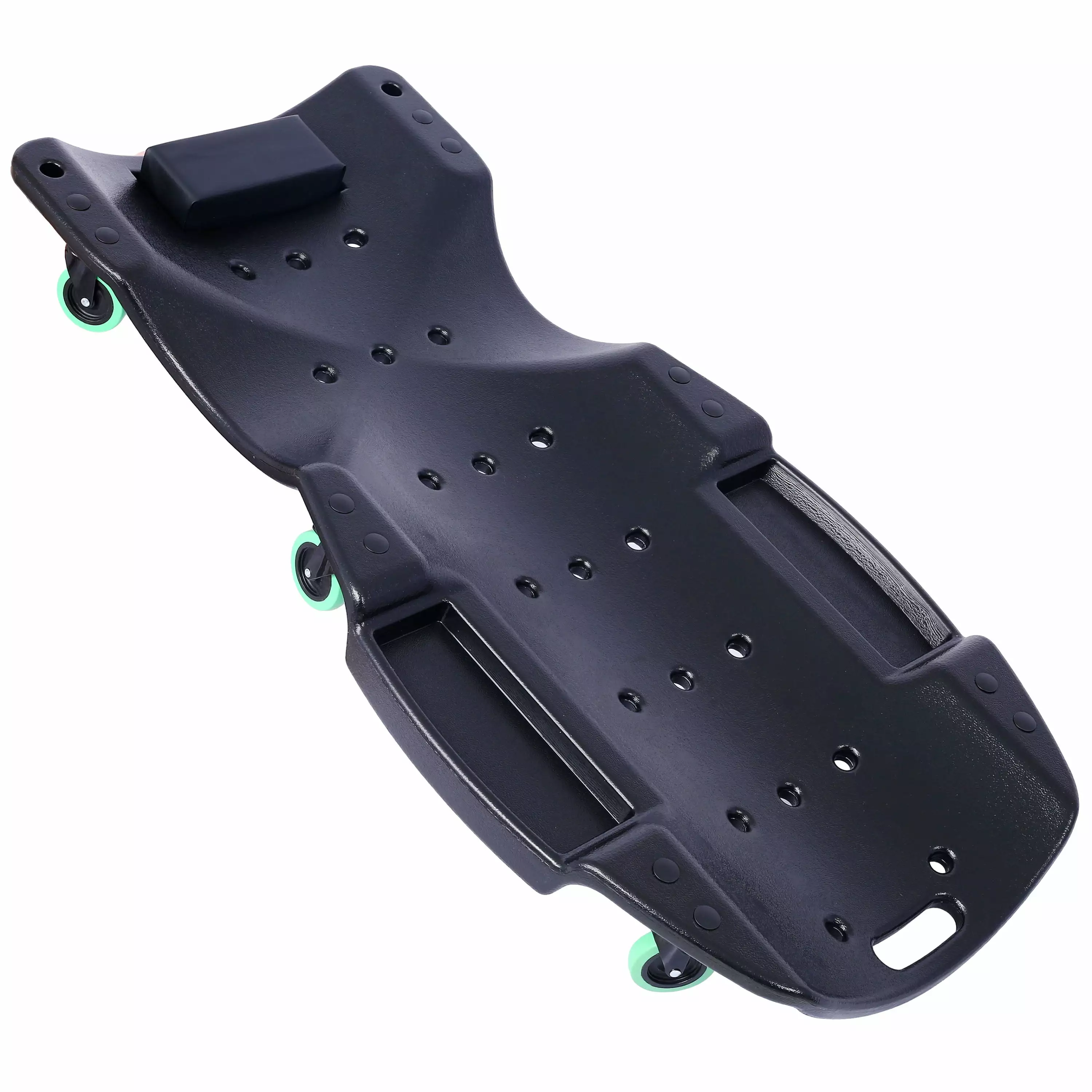 Ergonomic Design Black 48 Inch Plastic Creeper 440 Lbs Capacity - Maintenance Tool with Dual Trays for Automotive Tasks