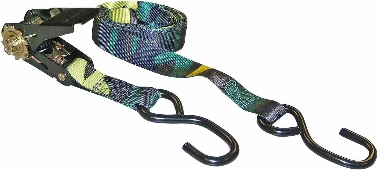 Erickson 01419 Camouflage 1 x 10' Ratcheting Tie-Down Strap. 900 lb Load Capacity. Pack of 4