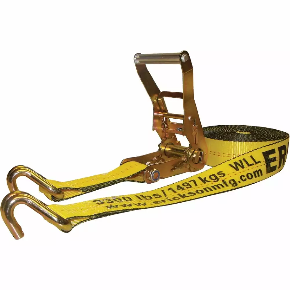 Erickson 2 In. x 27 Ft. 10.000 Lb. Ratchet Strap with Double J Hook 78627 78627 580829