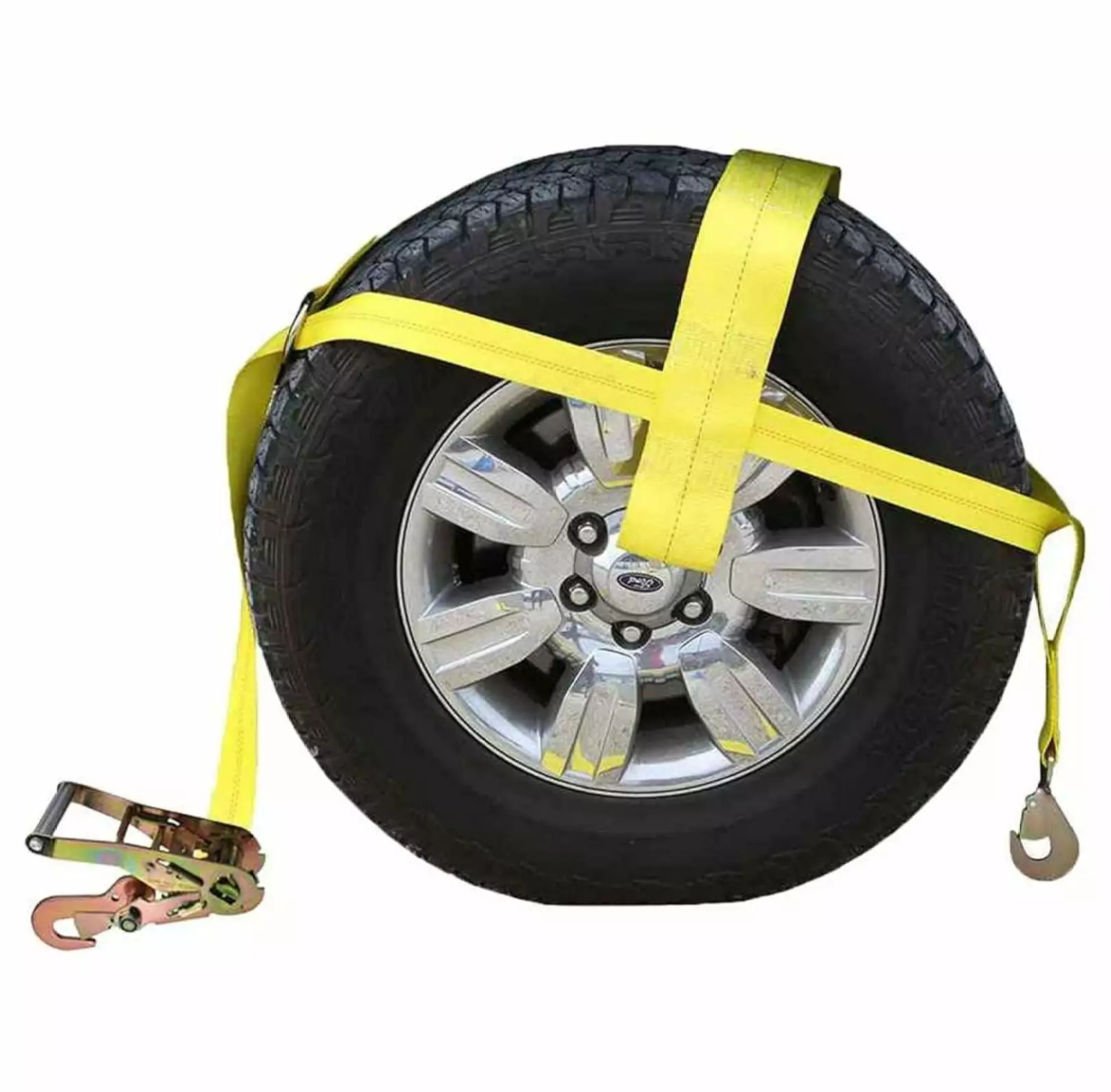 FEIZICRY Adjustable Wheel Net with 4 Inch Top Strap. Fitted with Twisted Snap Hook and Ratchet with Snap Hook. Easy to Use for Vehicle Tie Down. 3.333 Pound Working Load Limit