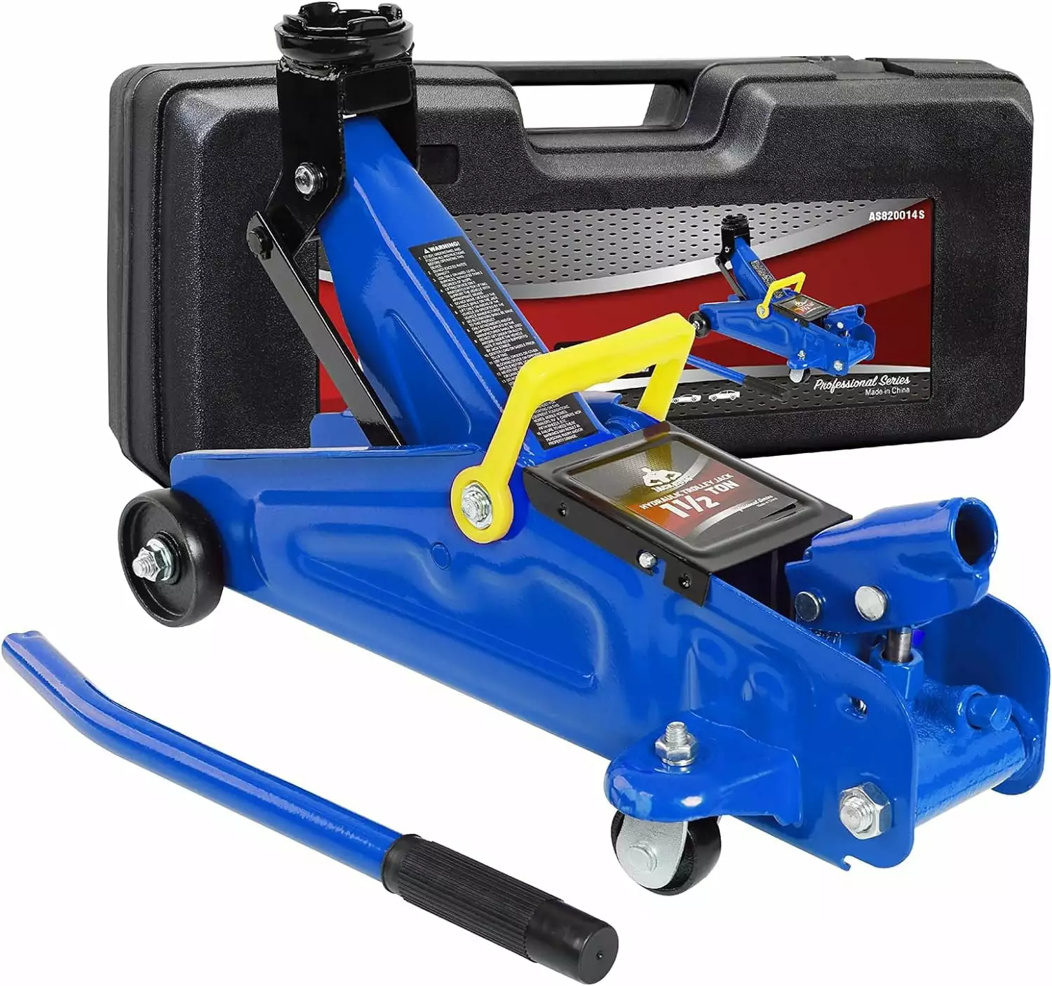 Floor Jack 1.5 Ton (3.300 LBs) Hydraulic Car Jack with Storage Case. Lifting Range from 5.31 Inch to 13.2 Inch. Fits Sedans Automotive