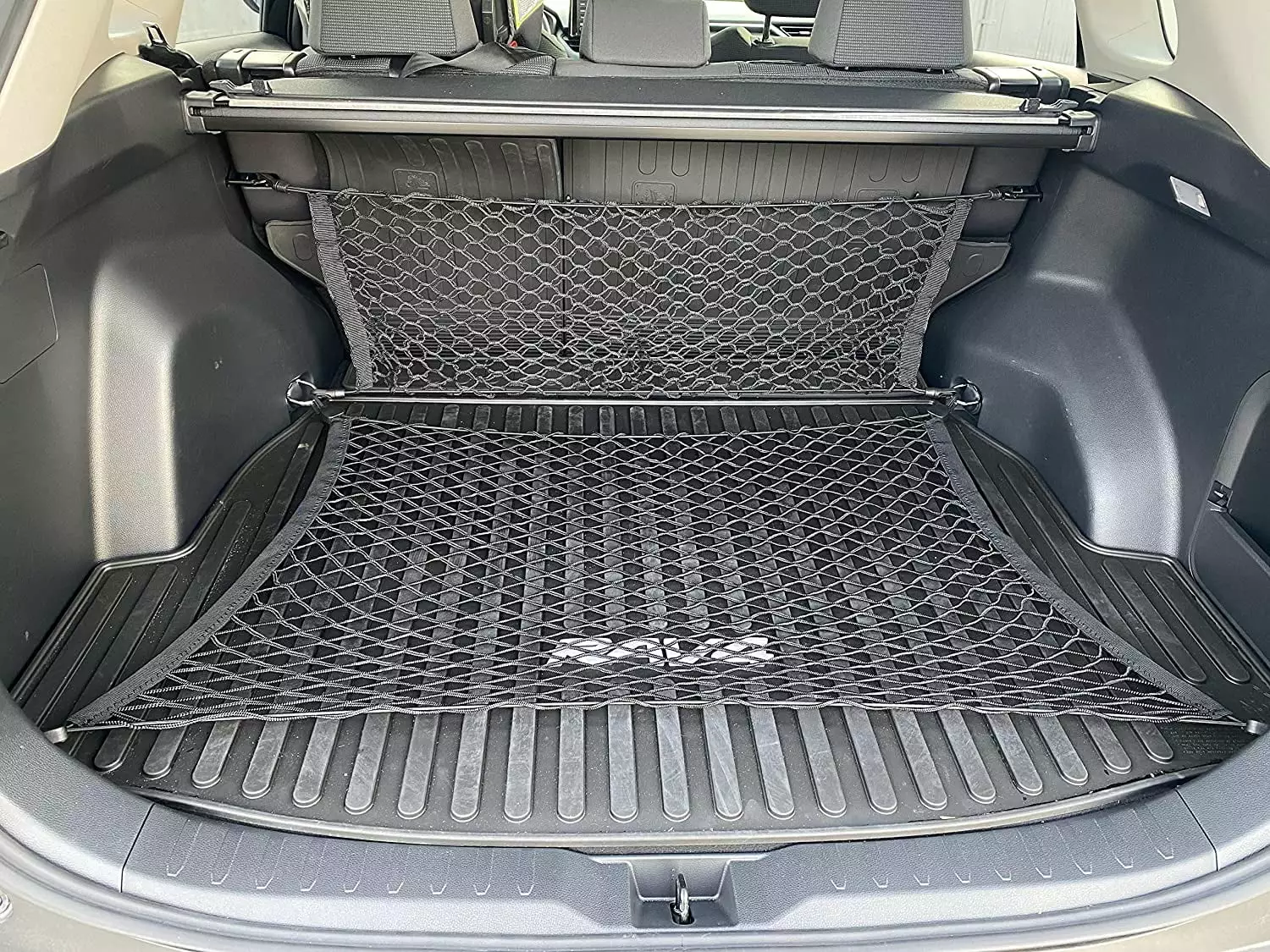 Floor Style + Envelope Style Trunk Cargo Net for Toyota RAV4 Rav4 Hybrid Prime 2019 2020 2021 2022