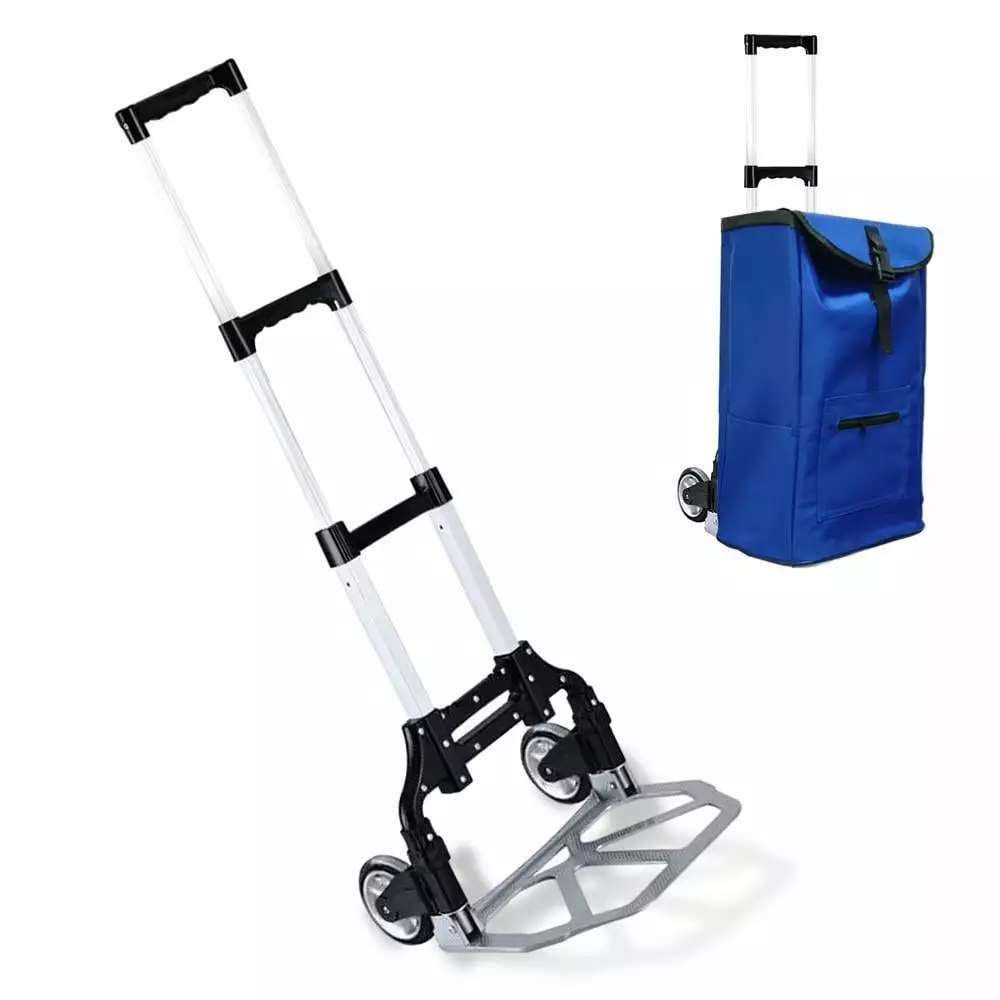 NORRIS PRODUCTS Model 230 Durable Steel 155 lbs Capacity Folding Transportation Hand Cart w/Telescopic Handle. Expanding Platform Deck