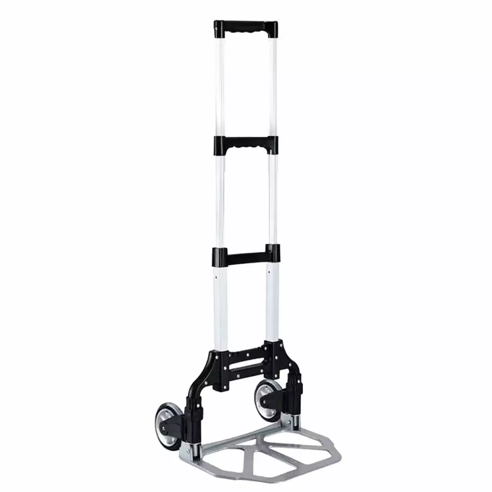 Flylapdo Aluminum Hand Truck Aluminum Alloy Hand Truck Cart High Strength Handcart Rubber Wheels Moving Trucks Foldable Cart Mobility Trolley for Home Outdoors method