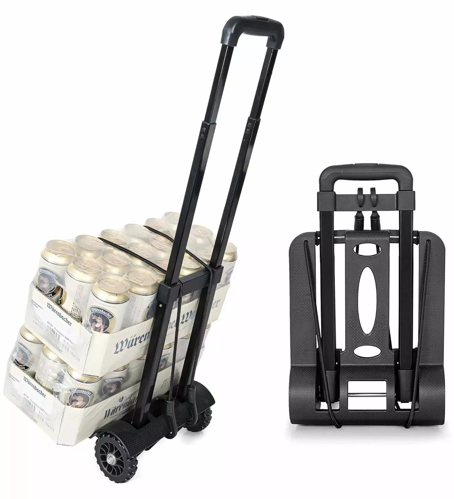 Folding Hand Truck with 2-Wheels Dolly Cart Adjustable Handle for Moving. Travel.Office Use