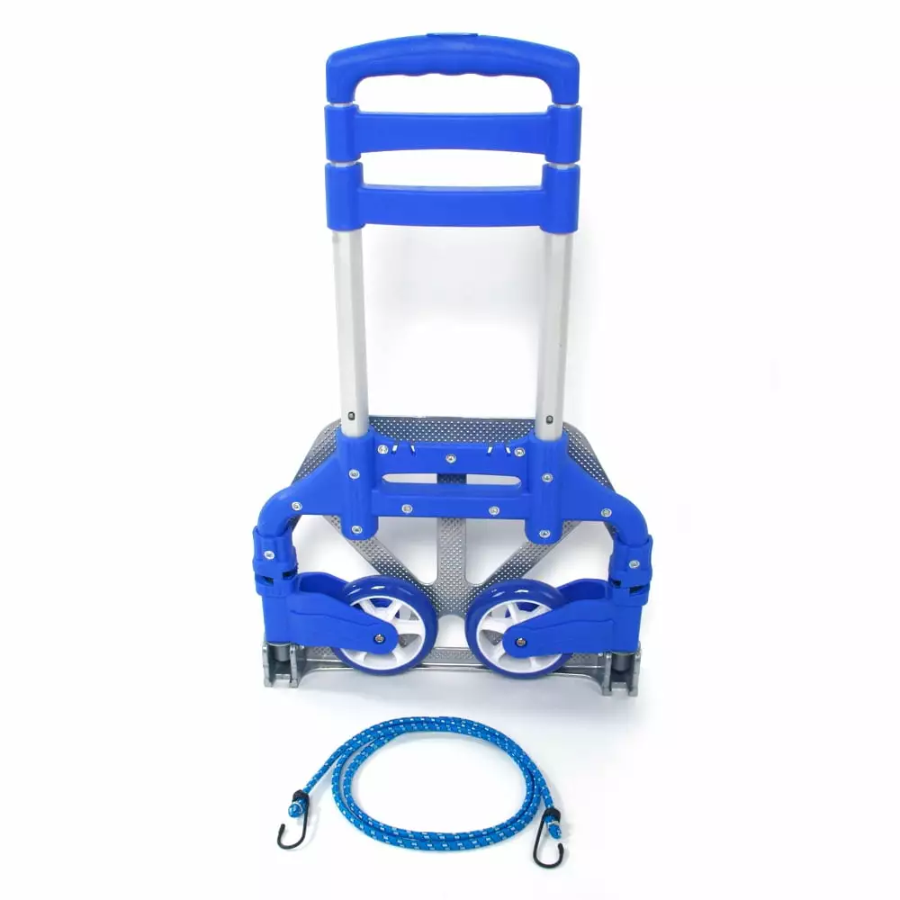 Frogued Portable Folding Collapsible Aluminum Cart Dolly Push Truck Trolley Blue