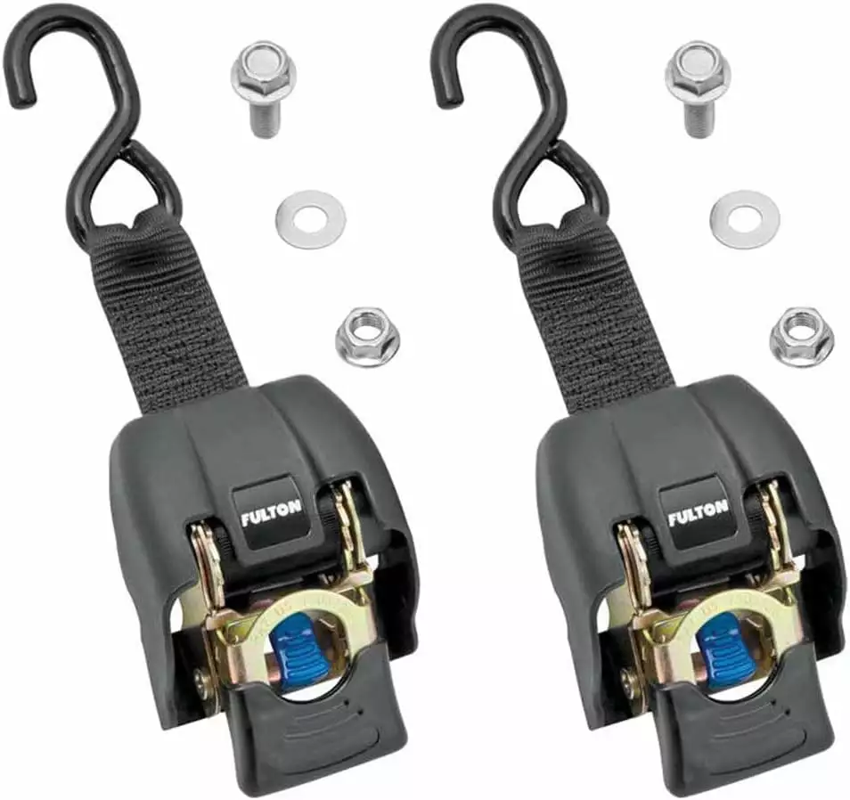 Fulton 2060266 2 x 43 Brass Transom Retractable Ratchet Tie Down