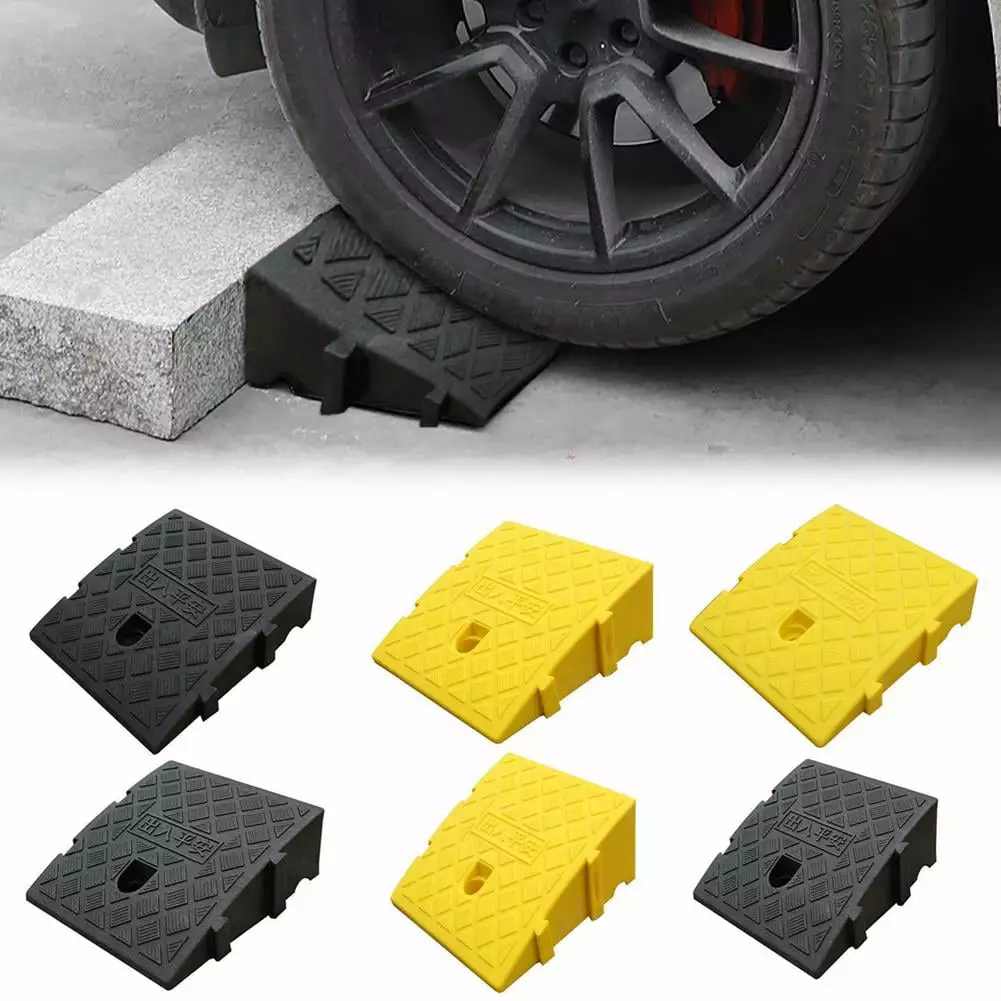 Curb Ramp Plastic Threshold Ramp Heavy Duty Loading Ramp Slope Motorcycle Pad-Black