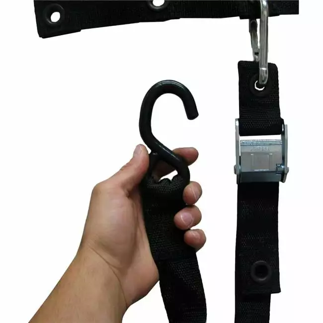 National Hardware National Hardware N264-010 Motorcycle Tie Downs 5 Foot 6 Inch With Twin Vinyl Coated J Hook Straps 2 Pack