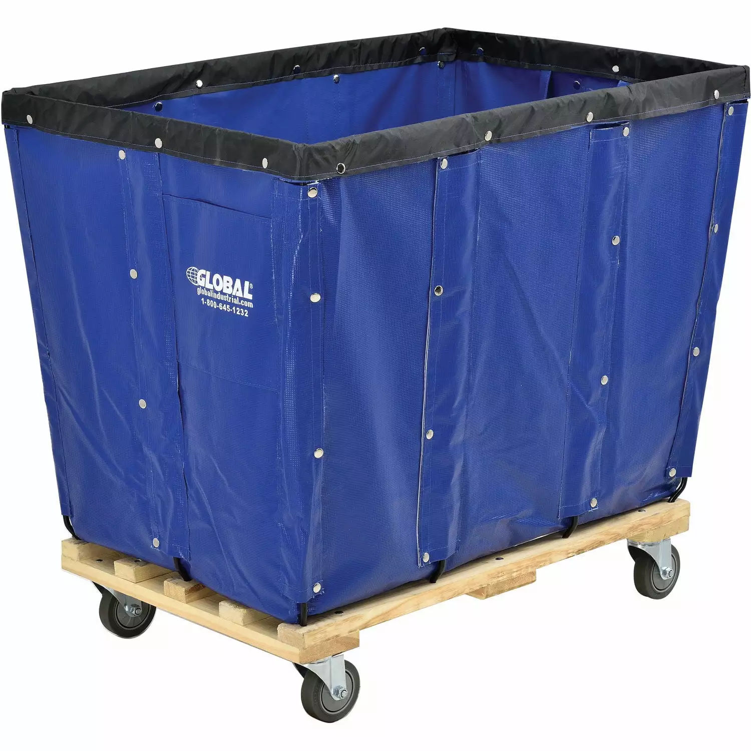 Global Industrial 16 Bushel. Blue Vinyl Basket Bulk Truck. Unassembled. 40L x 28W x 35H