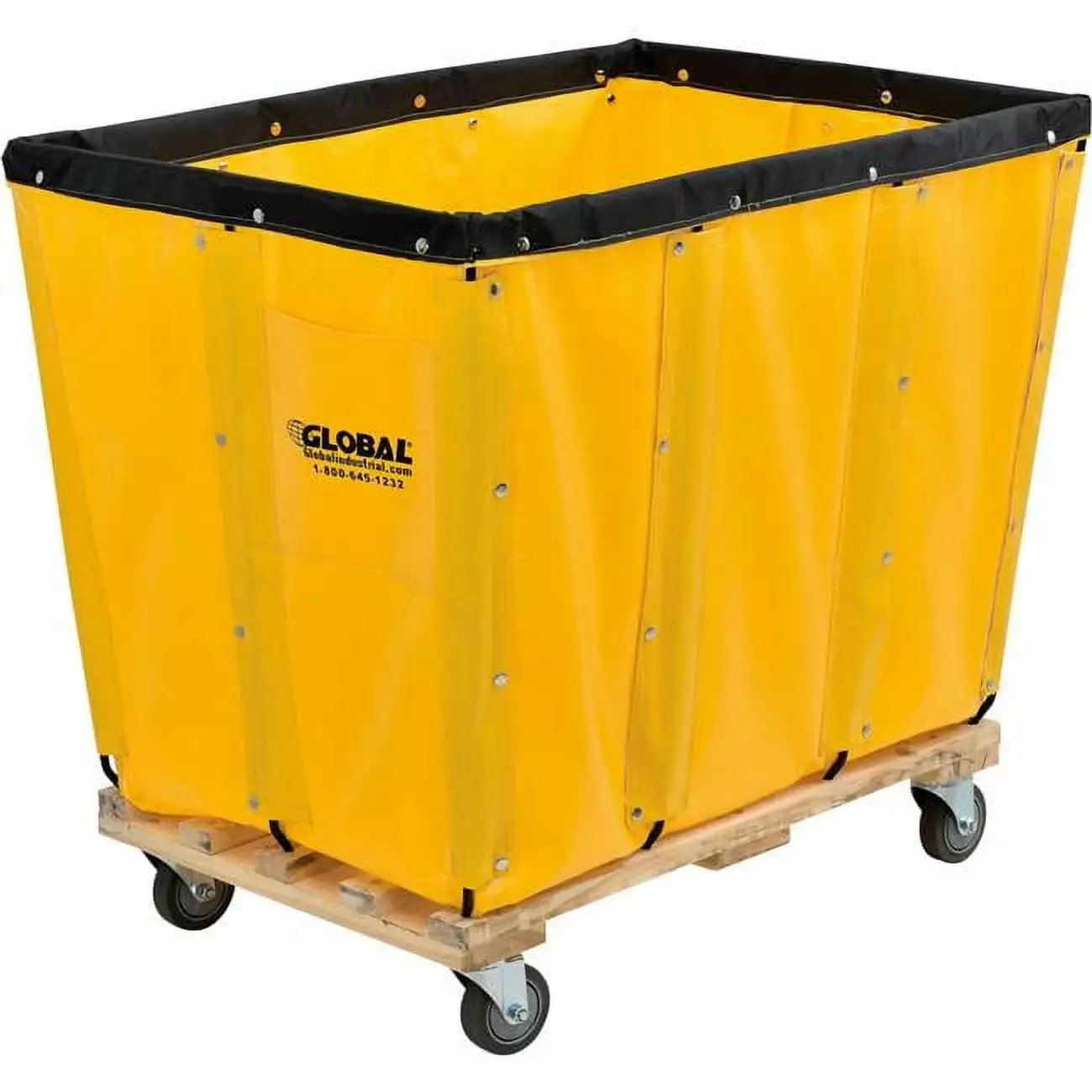 Global Industrial 16 Bushel. Yellow Vinyl Basket Bulk Truck. Unassembled. 40L x 28W x 35H