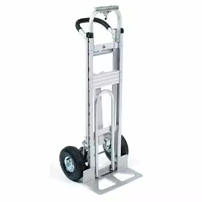 Global Industries Best Value Aluminum 3-in-1 Convertible Hand Truck with Pneumatic Wheels - Gray