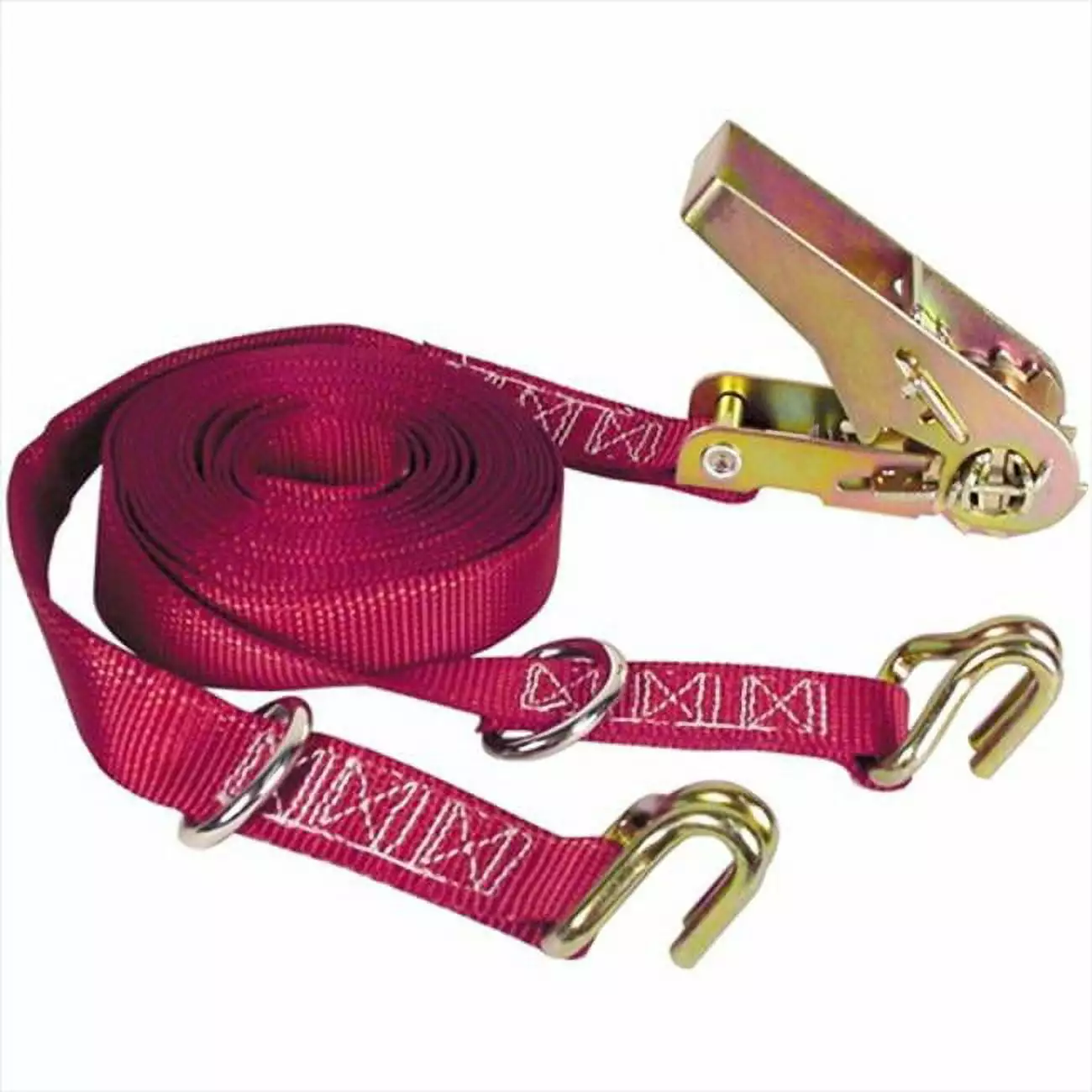 HAMPTON PROD 5516 16 Ft. X 1 In. Ratchet Tie-Down With Double J-Hooks