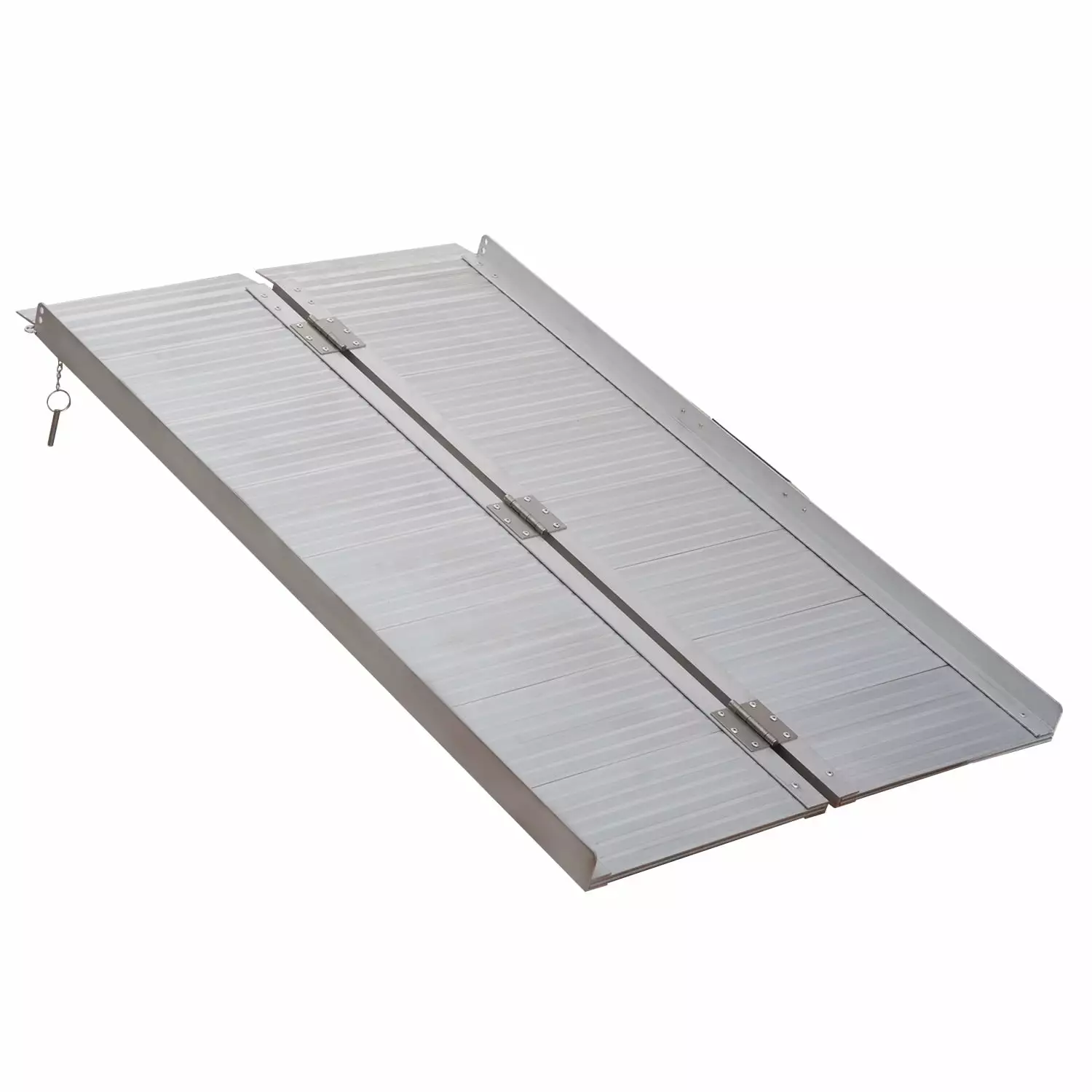 HNGMAOT Folding Aluminum 4FT Wheelchair Ramp with Non-Slip Surface for Home Doorways Curbs and Steps - Lightweight Portable Access Ramp with 600lbs Weight Capacity - Easy Transition Pl