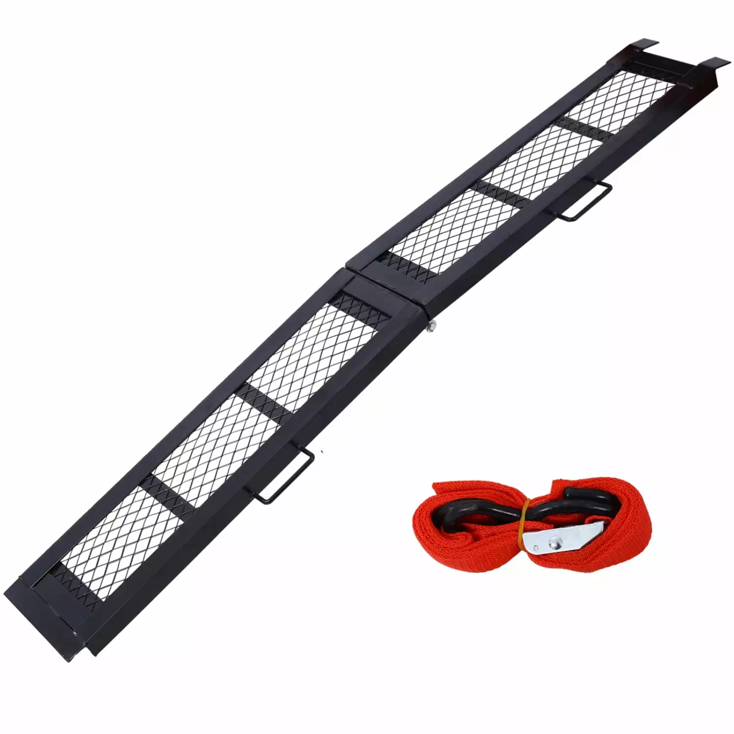 HNGMNGT Heavy Duty 80 Steel Portable Motorcycle Loading Ramp with Folding Design for Pick up Truck - 800LBS Capacity - Black - Pack of 1