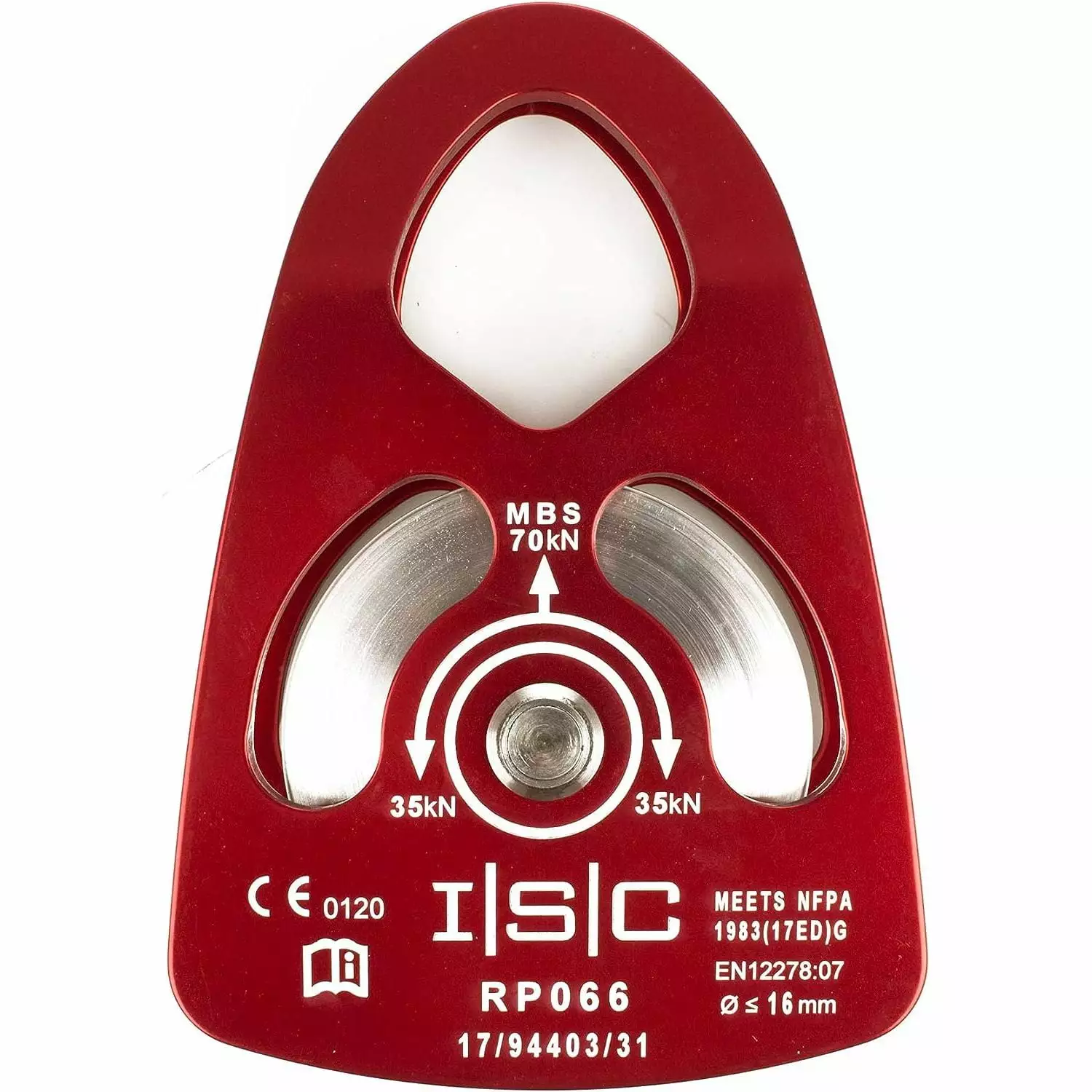 HTYSUPPLY Large Single SHEAVE Aluminum PRUSSIK Pulley 70KN 5/8IN Rope Capacity