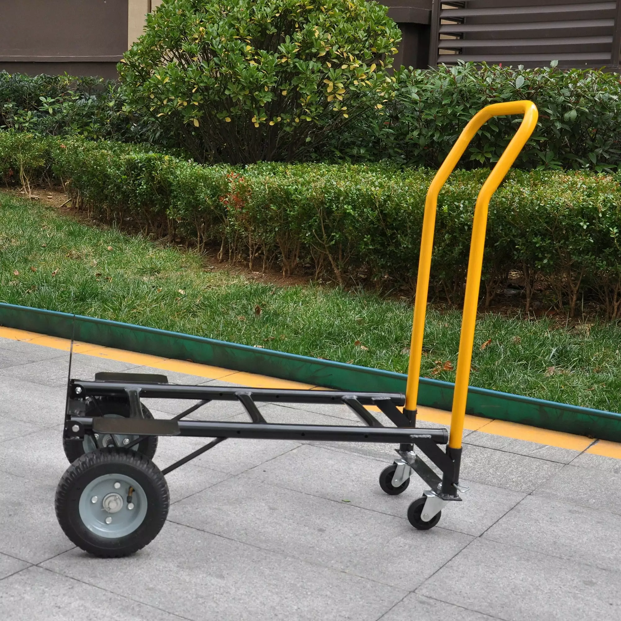 Hand Truck 2 Wheel Dolly Cart and 4 Wheel Push Cart 330 Lbs Capacity