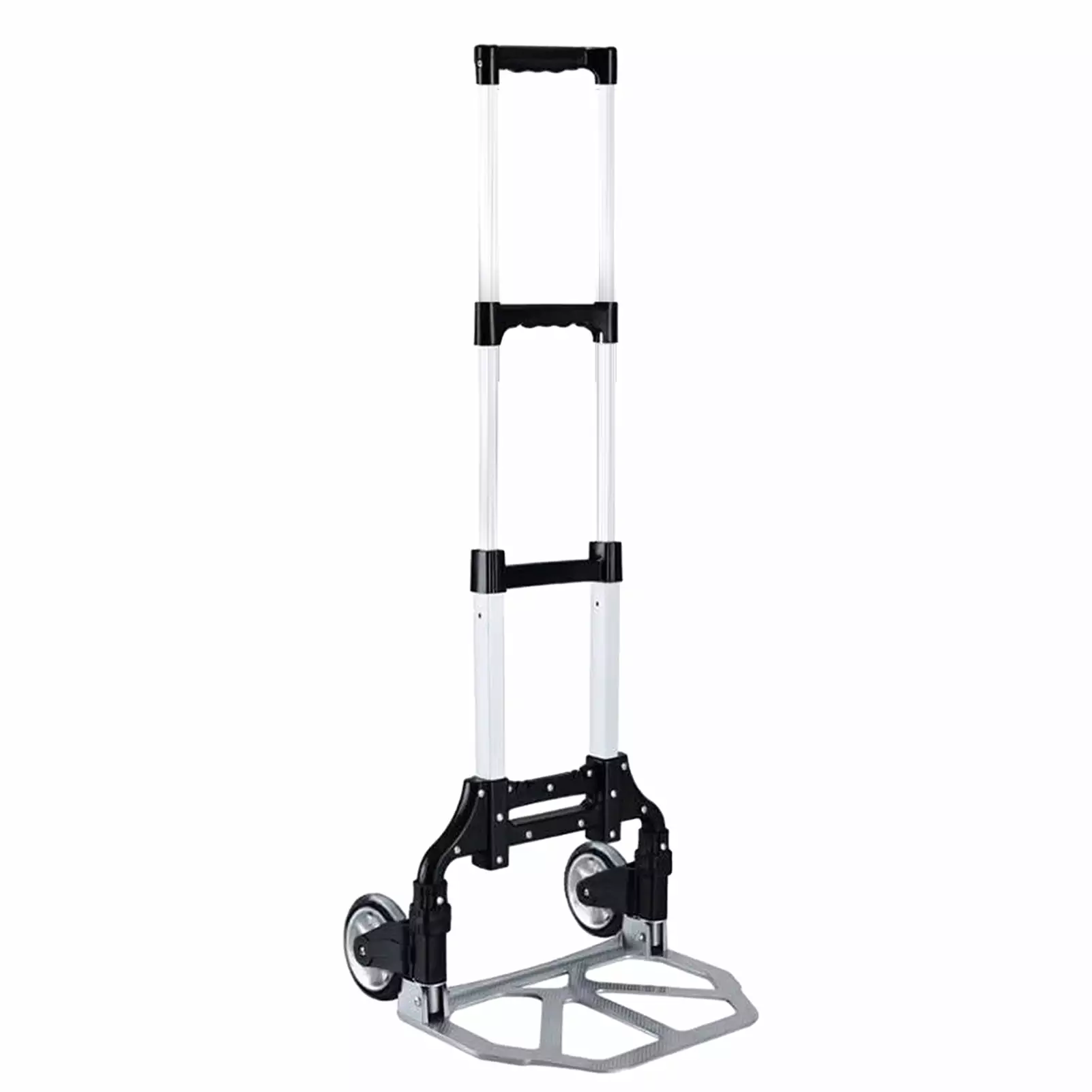 Flylapdo Hand Trucks Heavy Duty Thickened Push Manual Trolley Portable Foldable Moving Handtruck with Rubber Wheels for Stairs Warehouse Supermarket ideal