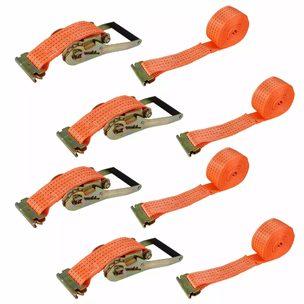 Handdo 4 ?? E-Track Heavy Duty Polyester Ratchet Straps Tie Down 2 x15' 4400LB