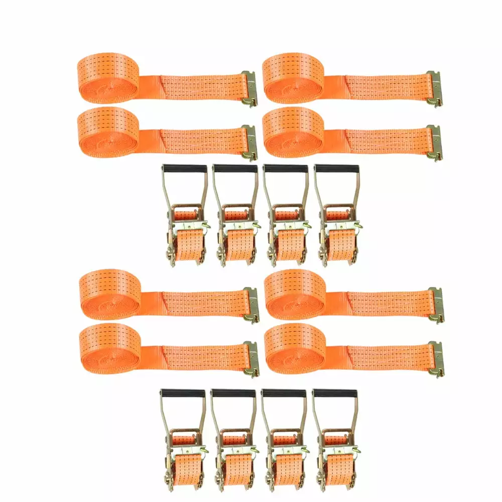 Handdo 8 Pack 2 x 15' 4400 lbs E-Track Ratchet Heavy Duty Straps Tie Down New