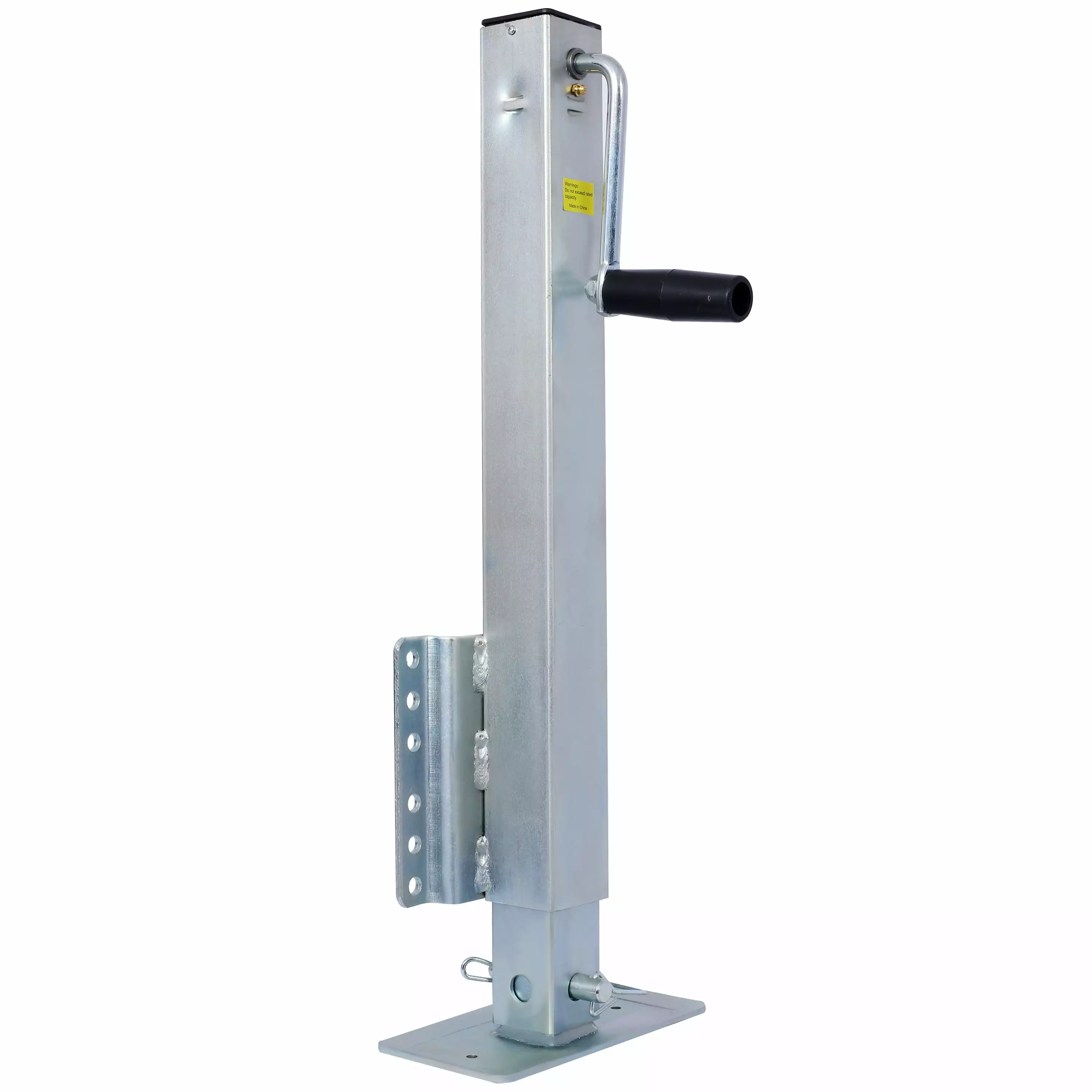 Heavy Duty Fixed Mount Trailer Jack with Drop Leg. 28.6 Lift. 2.500 Lbs Max Load - Ideal for RVs and Trailers