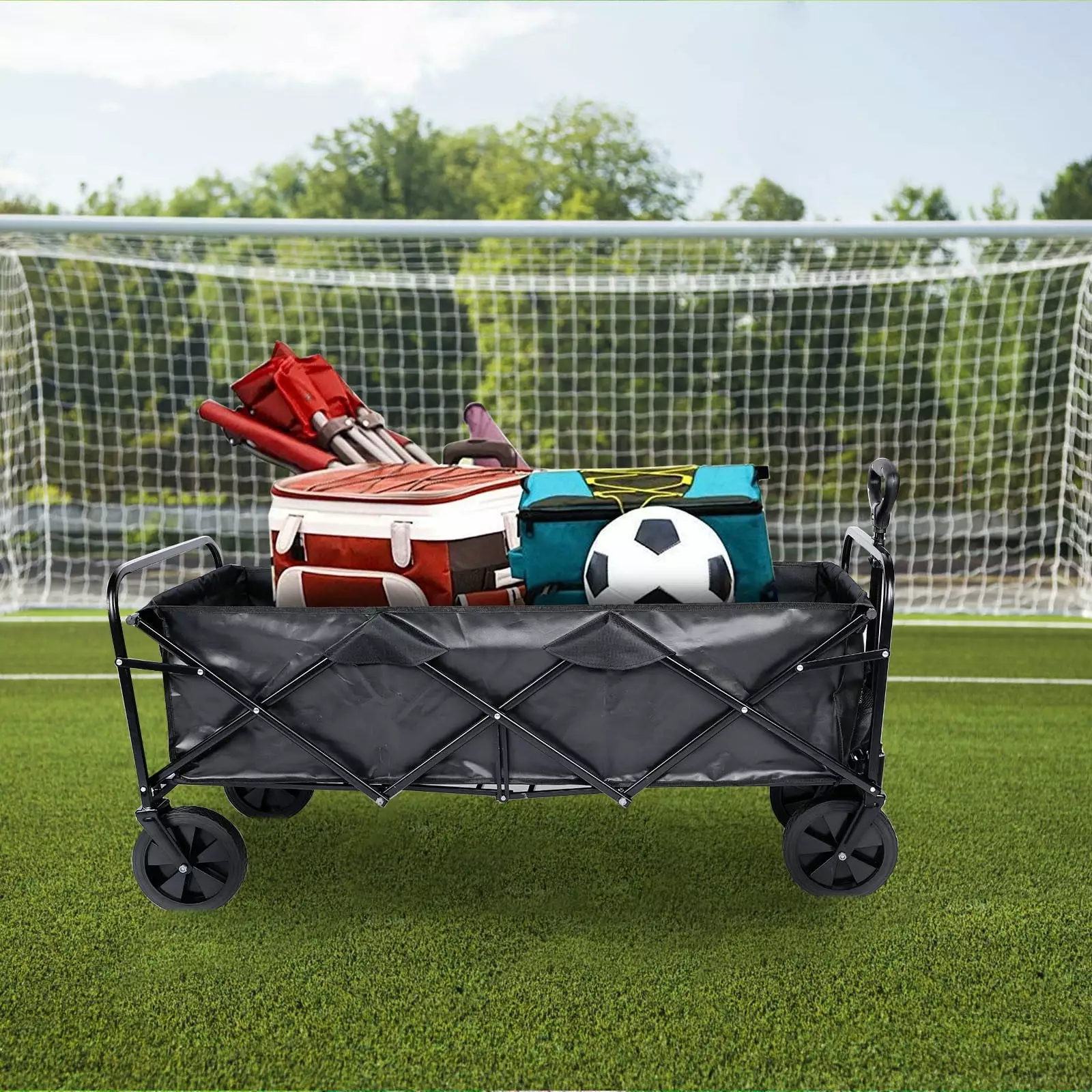 Heavy Duty Folding Hand Cart with Removable Canopy - 26.57 - Transport with ease and style!