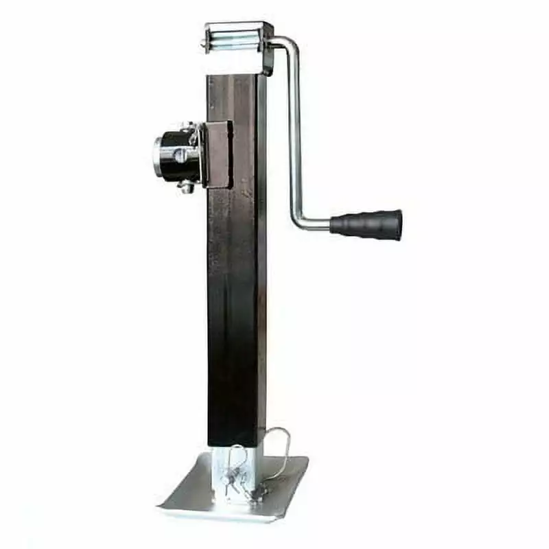 Heavy Duty Hand Crank Square Steel Trailer Lift Tube Mount Jack Pad Lifter Stand