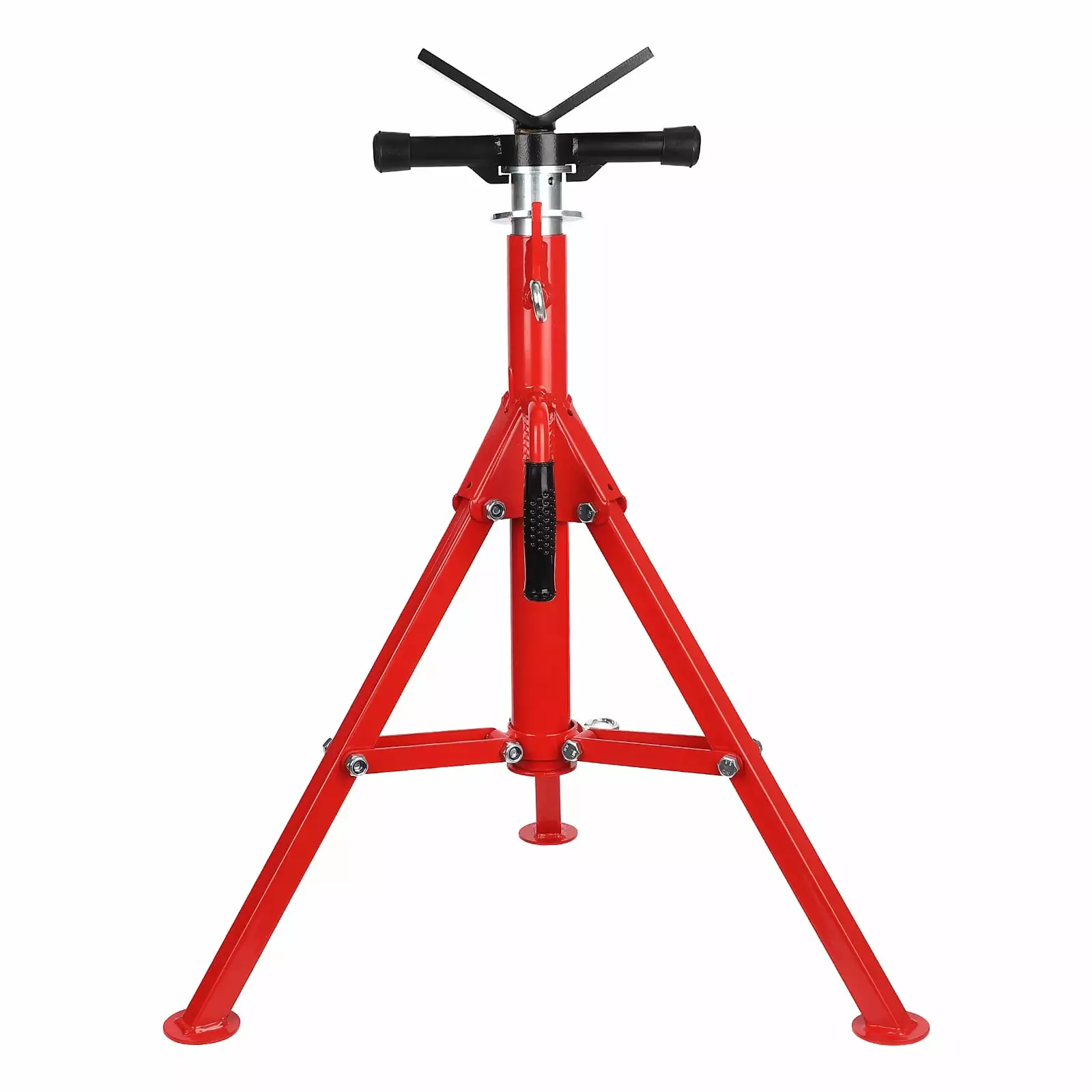 Heavy-Duty Pipe Jack Stand. Adjustable Folding Pipe Stand. Ideal for Welding. Automotive. and Construction Projects