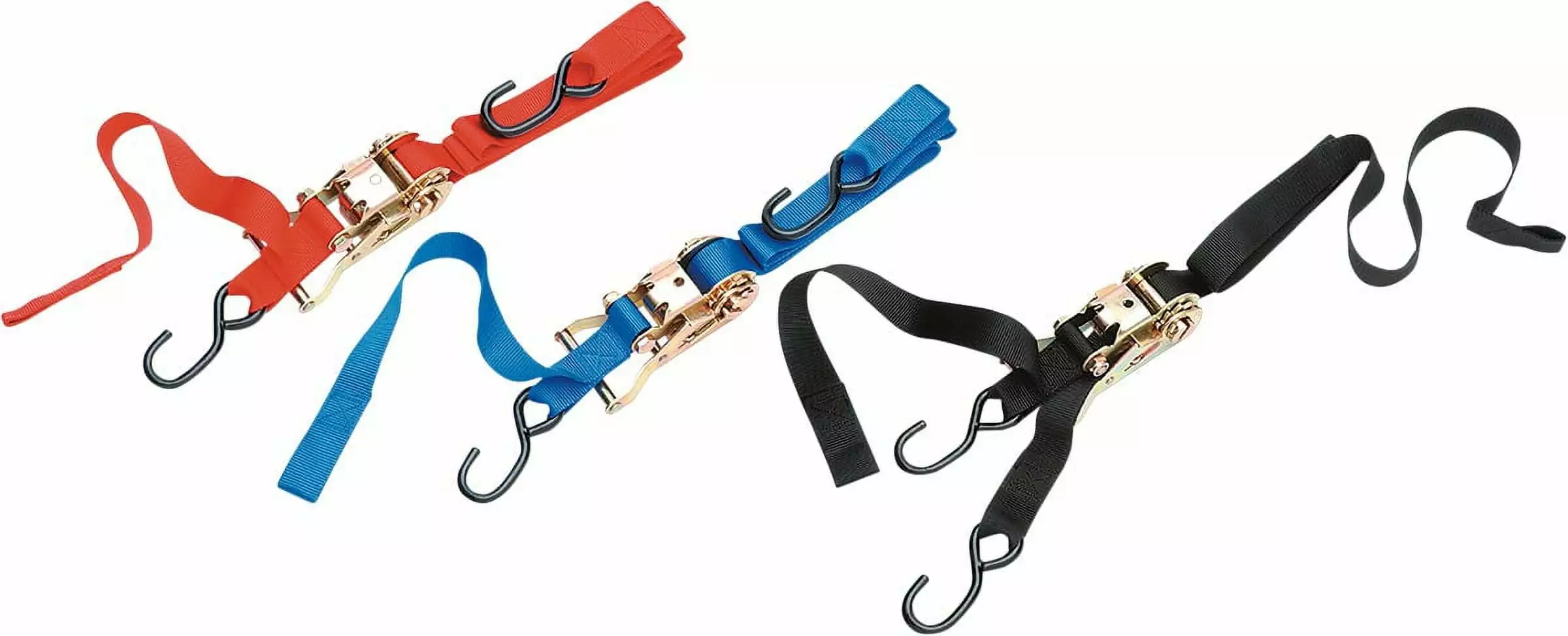 1Pair Portable Heavy Duty Tie Down Cargo Strap Luggage Lashing Strong Ratchet Strap Belt with Metal Buckle(Color Randomization.5 Meters)