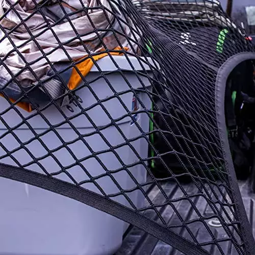 Highly Elastic Cargo Net. Durable Truck Bed Cargo Mesh Organizer. Suitable for Daily Light Loads of Trucks. 4'x4' Expands to 7'x7' (Double Layer)