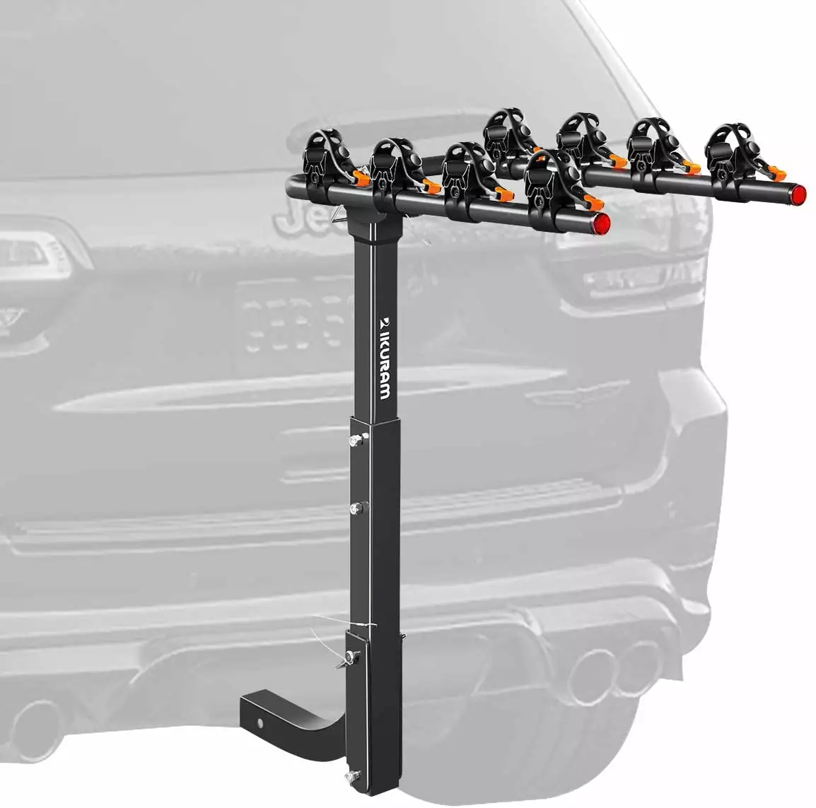 IKURAM 4 Bike Rack Bicycle Carrier Racks Hitch Mount Double Foldable Rack for Cars. Trucks. SUV's and minivans with a 2 Hitch Receiver