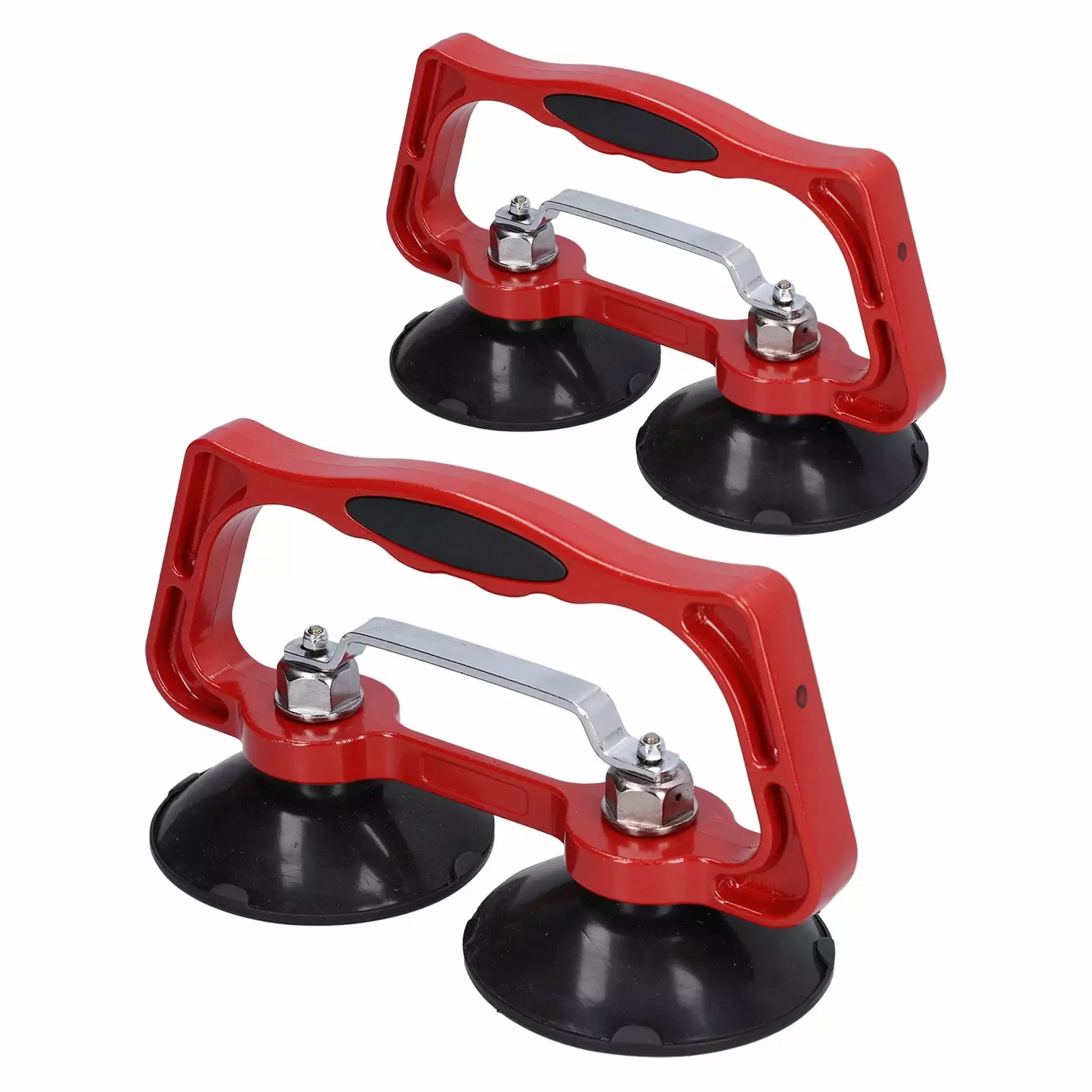 Industrial supplies 2Pcs Suction Cup Lifter Heavy Duty Dual Cups Portable Glass Holder Puller with Handle 35kg Load Vacuum suction cups