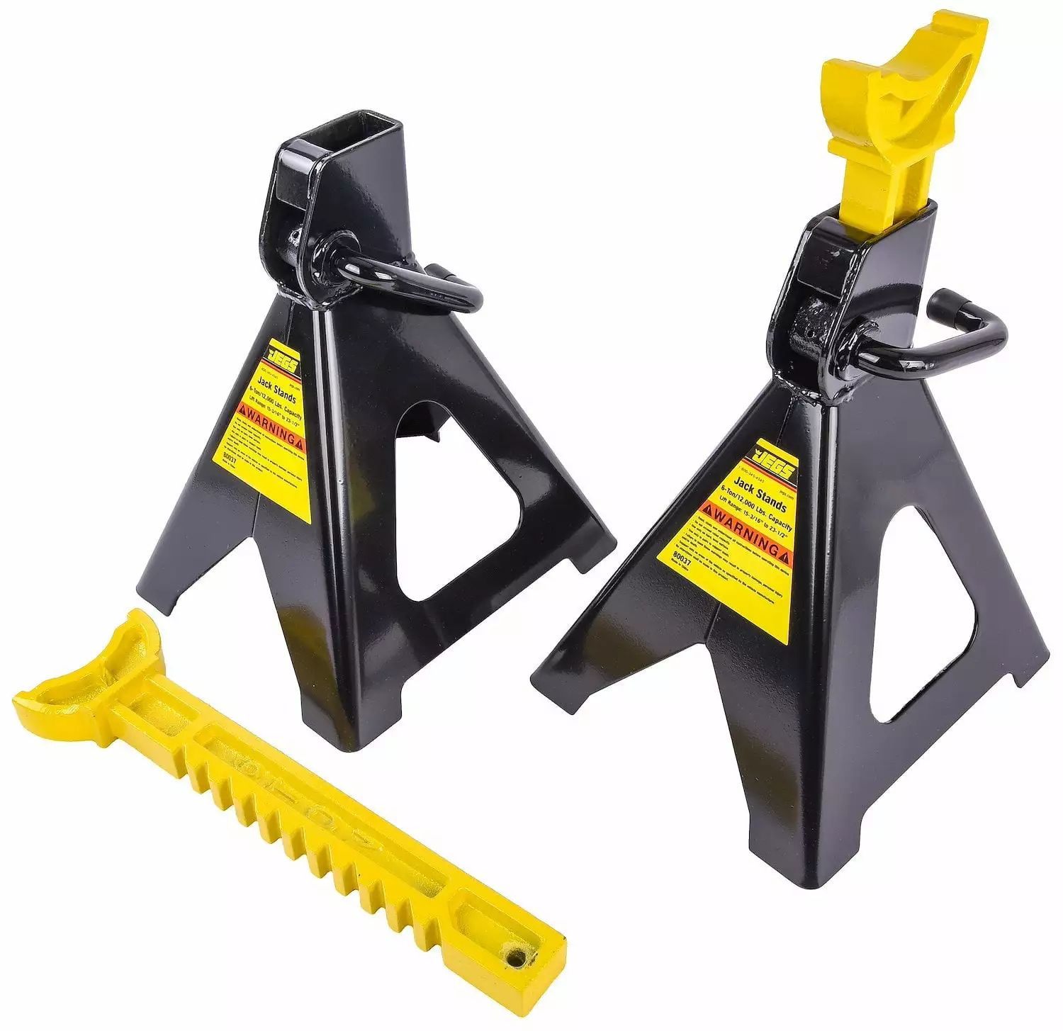 JEGS 80037 Jack Stands 6-Ton Load Rating Per Pair/Per Axle Height Range: 15 3/4