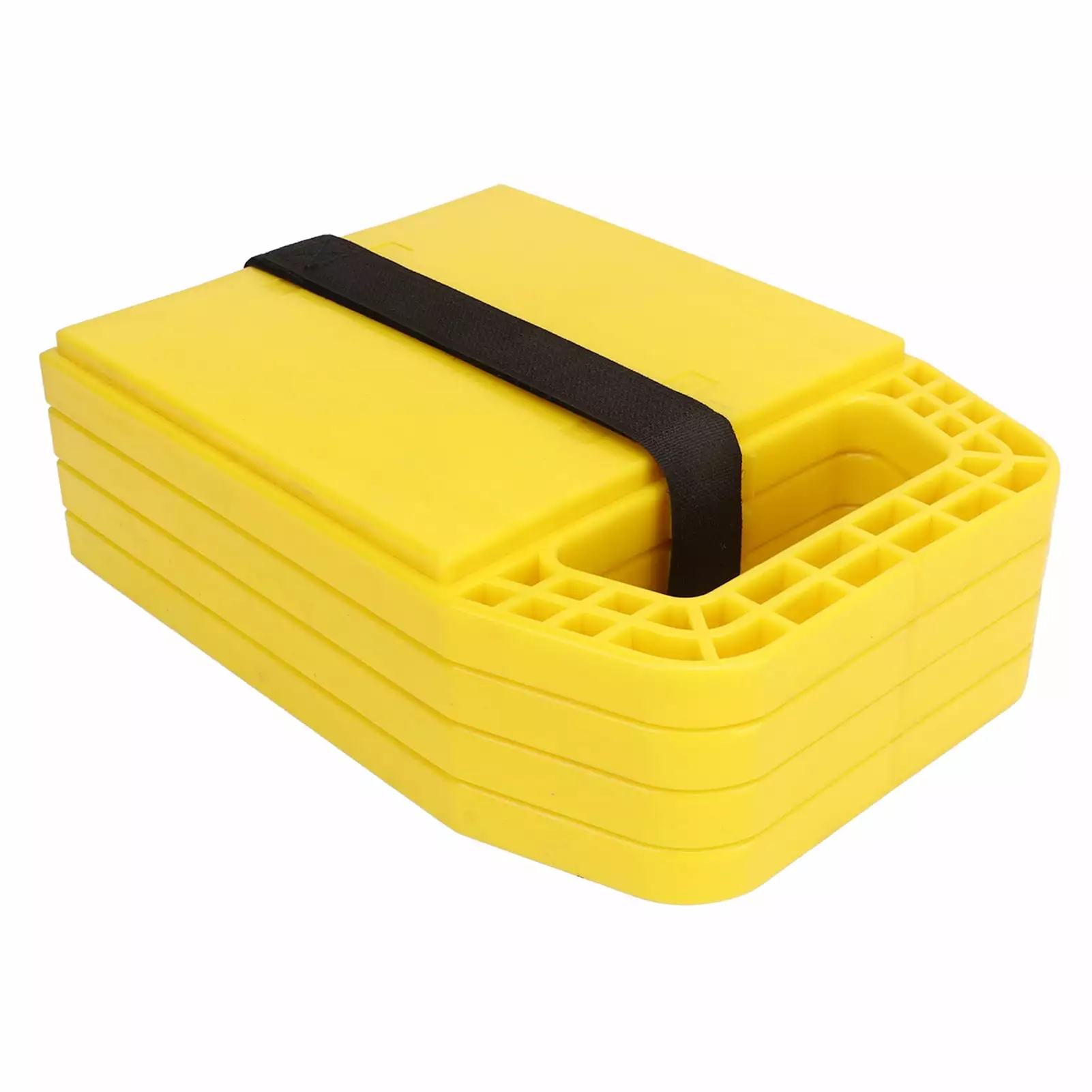 JWB-4PCS RV Jack Pad Prevent Jacks Sinking Anti Slip Weather Proof Leveling Jack Block for Camper Caravan Trailer Yellow