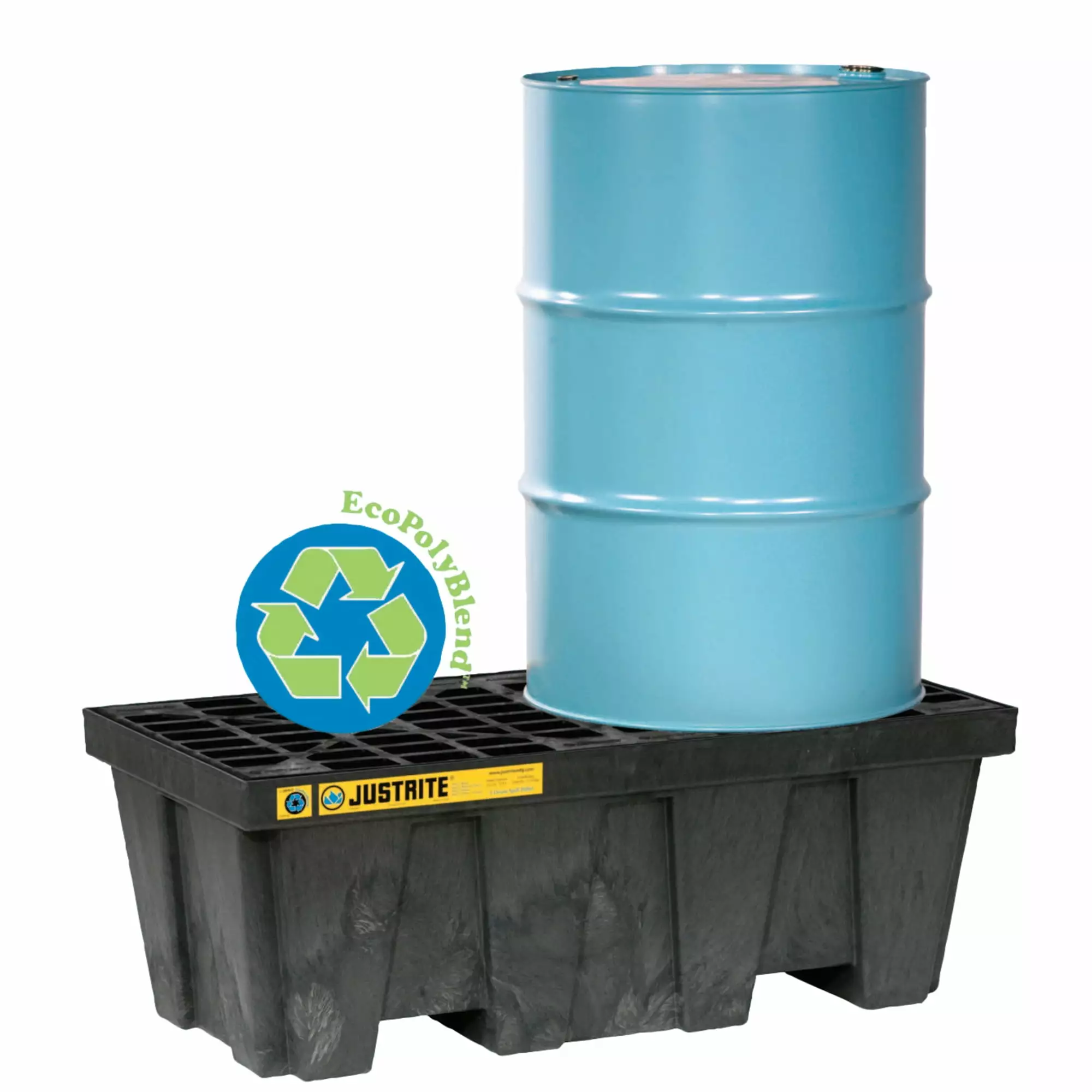 Justrite 2-Drum Spill Control Pallet. 66 Gallons. 25H x 49W x 18D. Yellow