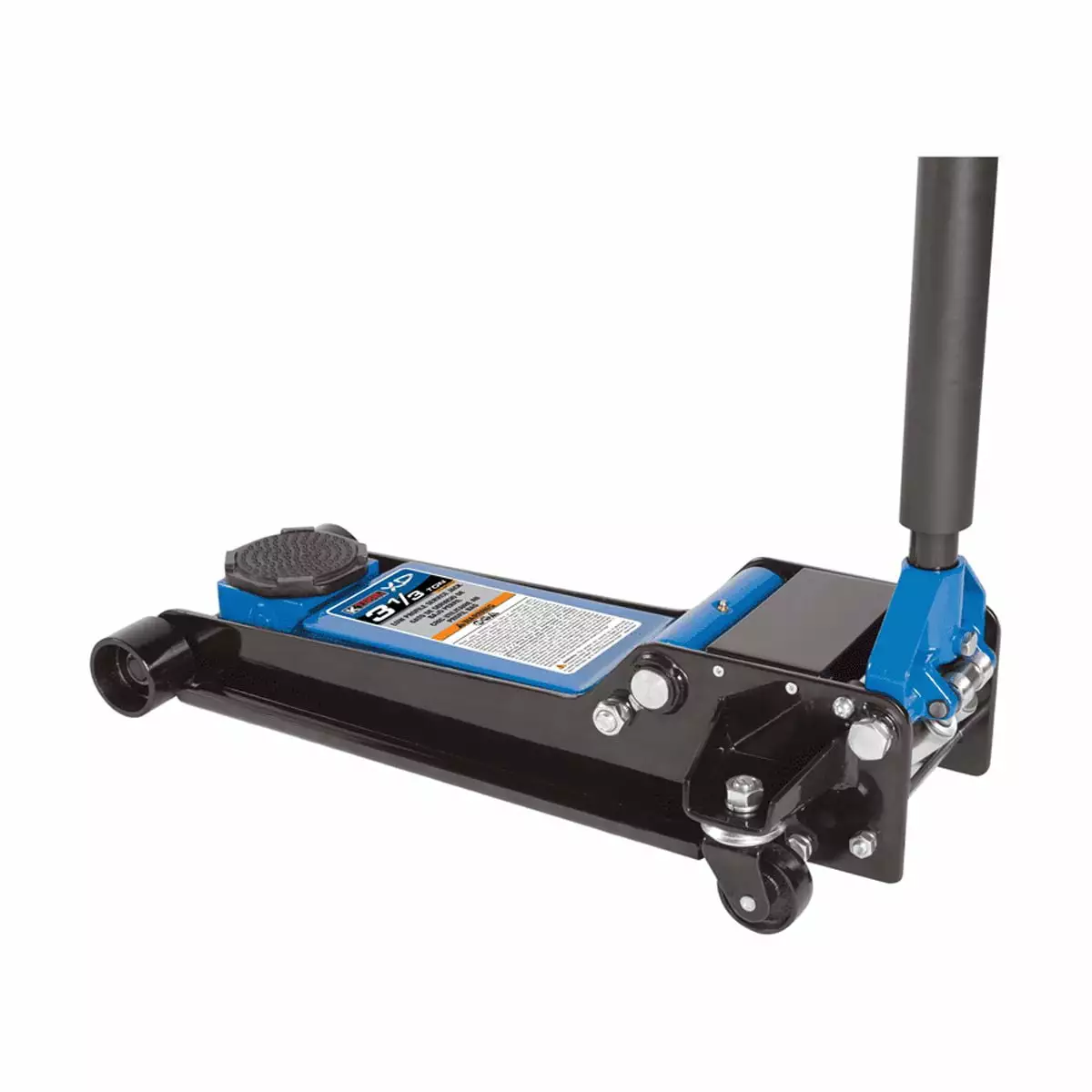 K Tool International XD63133 3.33 Ton Low Profile Service Floor Jack for Garages. Repair Shops. DIY. Dual Pump Piston 6.600 lbs. Capacity. Lifting Range 3.5 - 21.375. Heavy Duty Steel. Black/Blue