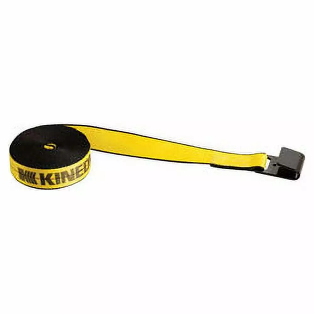 Kinedyne 222720 Black/Yellow 2inx27ft Flat Hook Winch Strap