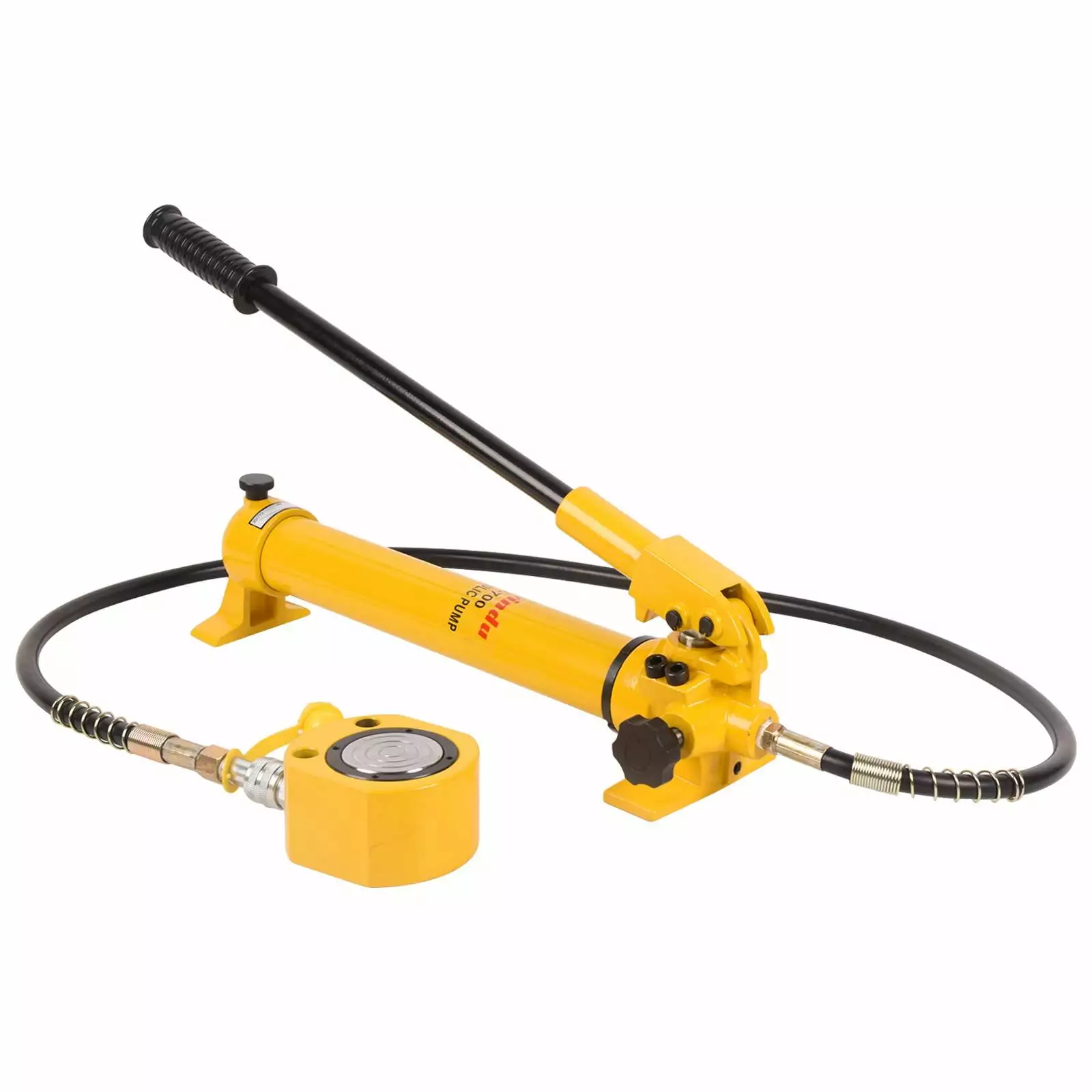 LCyindu 30T 66138lbs 0.55 Low Profile Hydraulic Cylinder Jack Kit + CP-700 900cc 10000psi Manual Hydraulic Hand Pump Hydraulic Porta Power Kit for Shipbuilding. Bridge. Construction