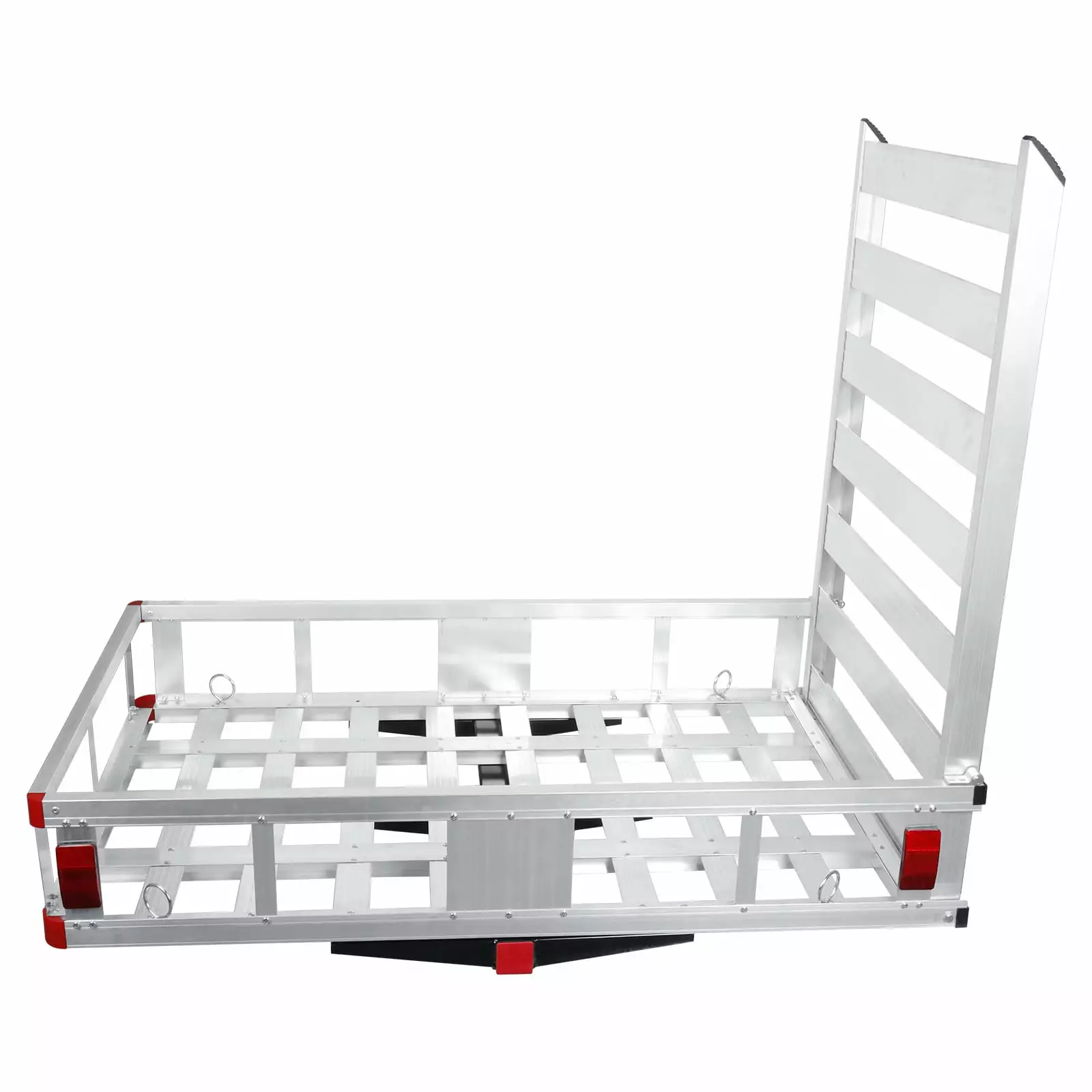 LINJI Aluminum Hitch Cargo Basket - 50 x 29.5 with Ramp for Easy Loading. Fits Most SUVs. Trucks. and Cars. 500LBS Capacity