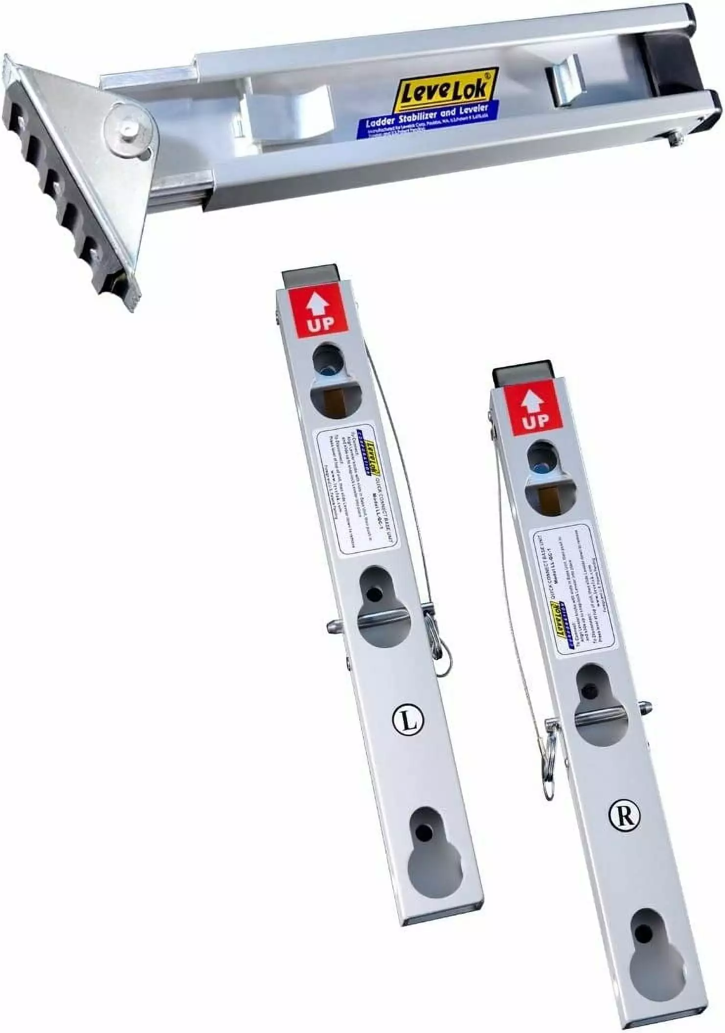 BULYAXIA AC10-20-02 Long Body Aluminum Ladder Jacks for Stages up to 20-Inch Width (Pair)