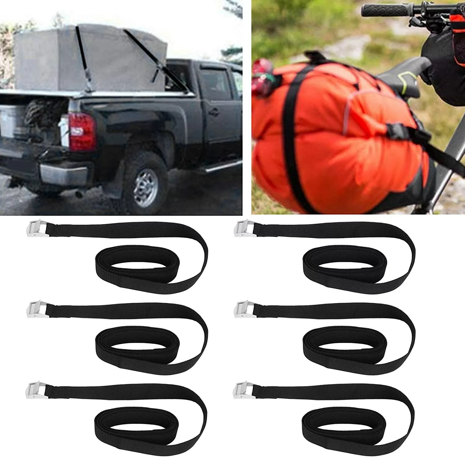 LXF Tie Down Strap. Ratchet Straps. 6PCS Heavy Duty Lashing Straps. Adjustable Buckle Tie Down Straps. Straps for Motorcycle Trucks Luggage-0810