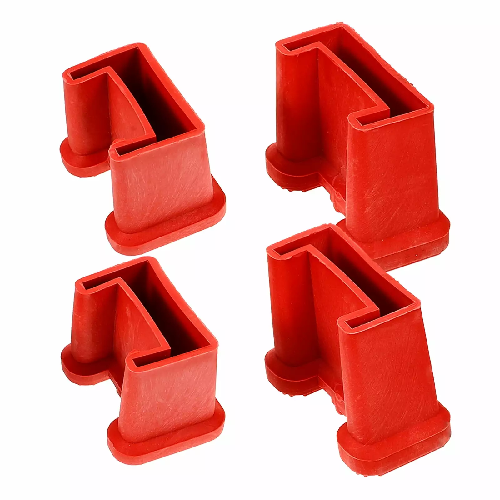 Ladder Foot Cover Anti-skid Leg Mats Feet Double Ladders Protective Case Red Rubber 4 Pcs