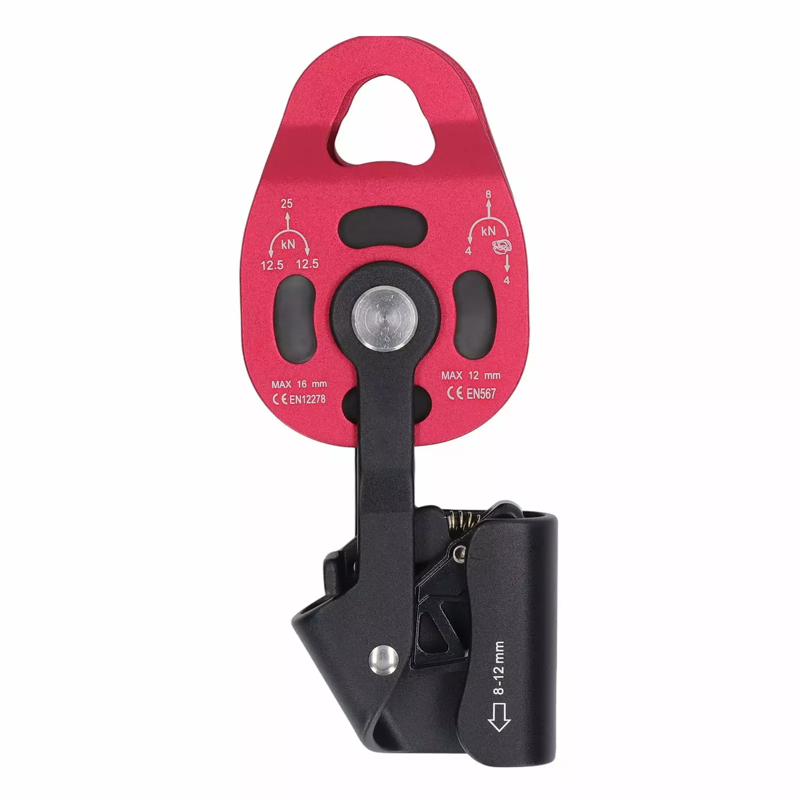 Lift Weight Pulley 7075 Aviation Aluminum Puller for Survive Rock Climb High Altitude Heavy for 8 12mm Rope Red