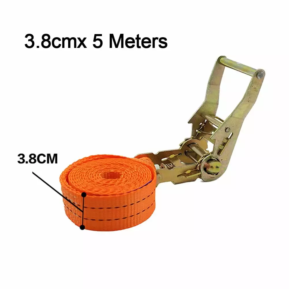 2pcs 8ft Heavy Duty Tie Down Cargo Straps - Portable Luggage Lashing Ratchet Belts