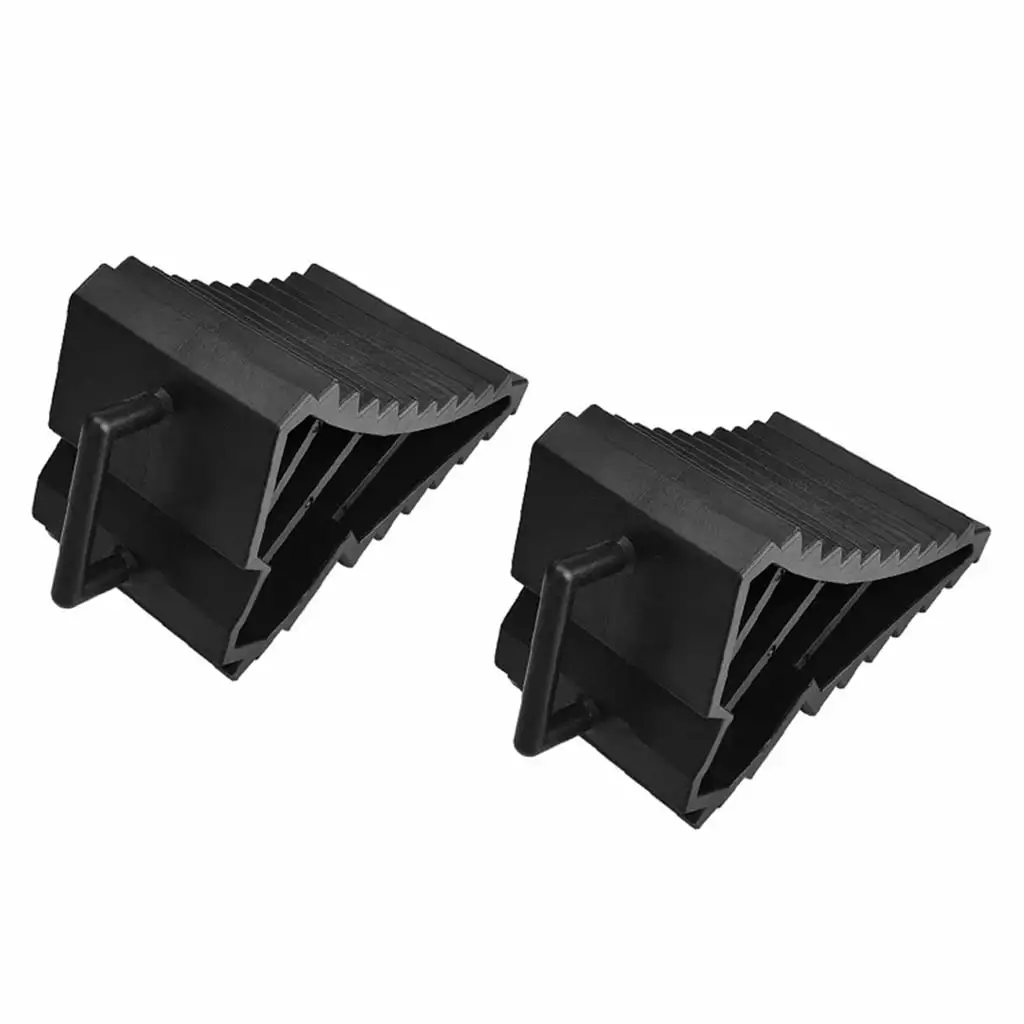 MOMOJIA Solid Rubber Heavy Duty Wheel Chock 2Pack. 8 by 4 by 4 WheelTire Chock Stoppers Block Antislip Tire Support Black