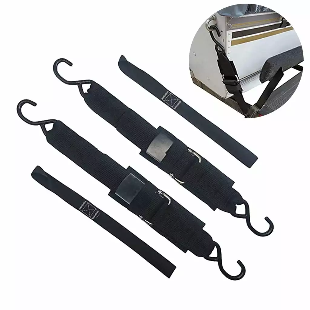 MOMOJIA Trailer Boat Transom Tie Down Straps Marine Safety Bunding Belt with Metal Buckle Marine Traction Rope Cord