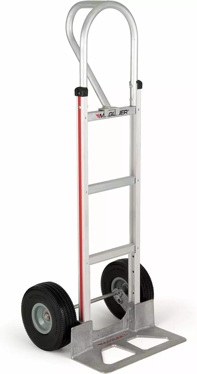 Magliner HMK15AUAC Aluminum Hand Truck. Vertical Loop Handle. 18 x Aluminum Diecast Nose Plate. 500 lb Capacity